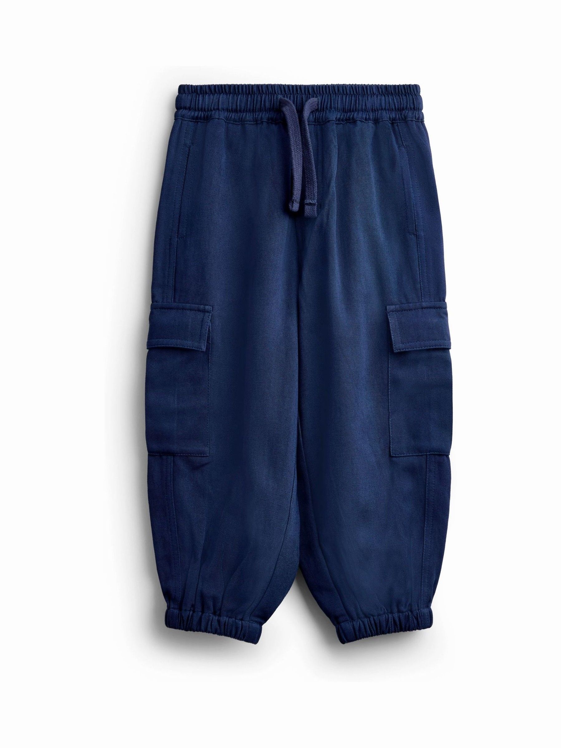 Navy Blue - Cuffed Cargo Joggers