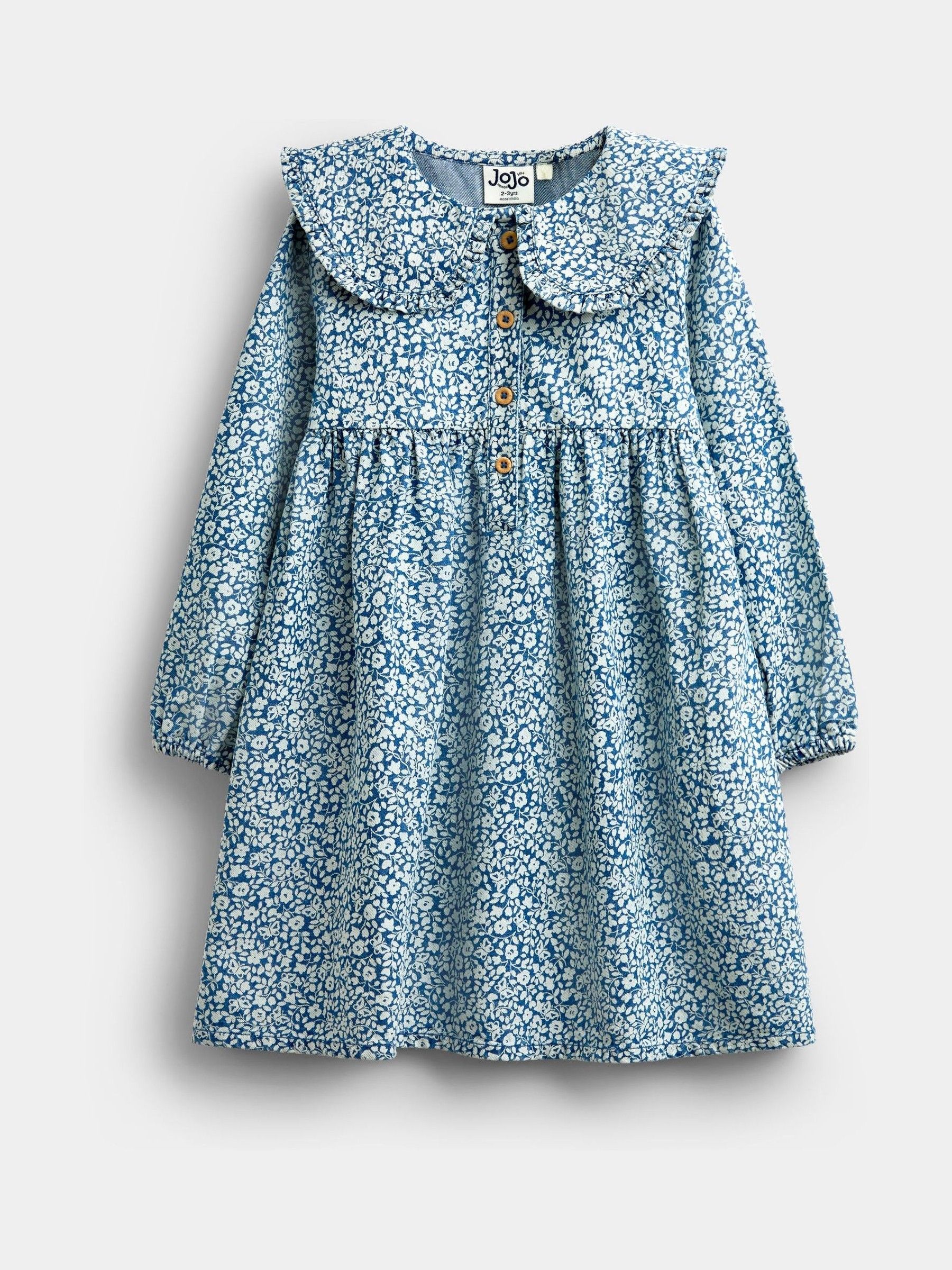 Blue - Printed Denim Ditsy