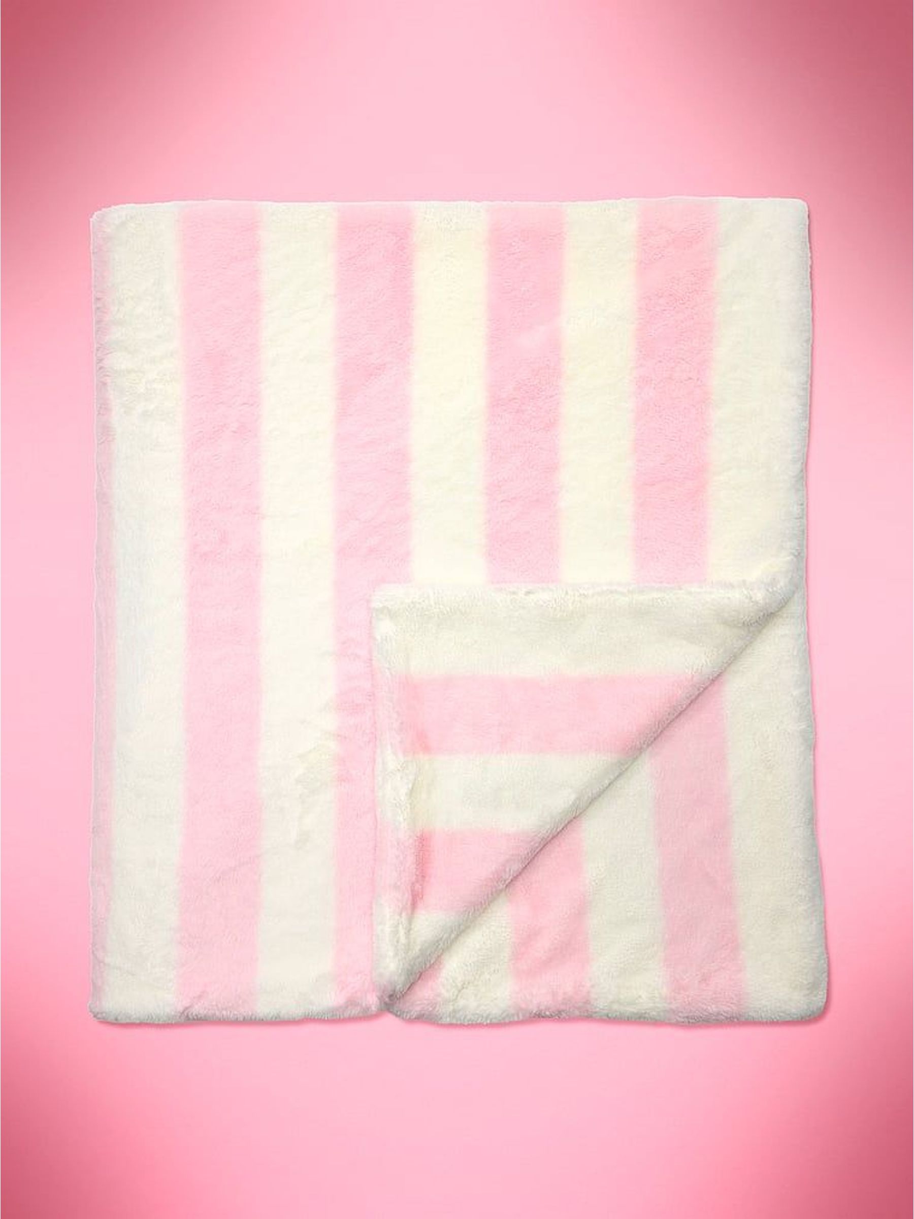 Pink Iconic Stripe - Fashion Show Faux Fur Blanket