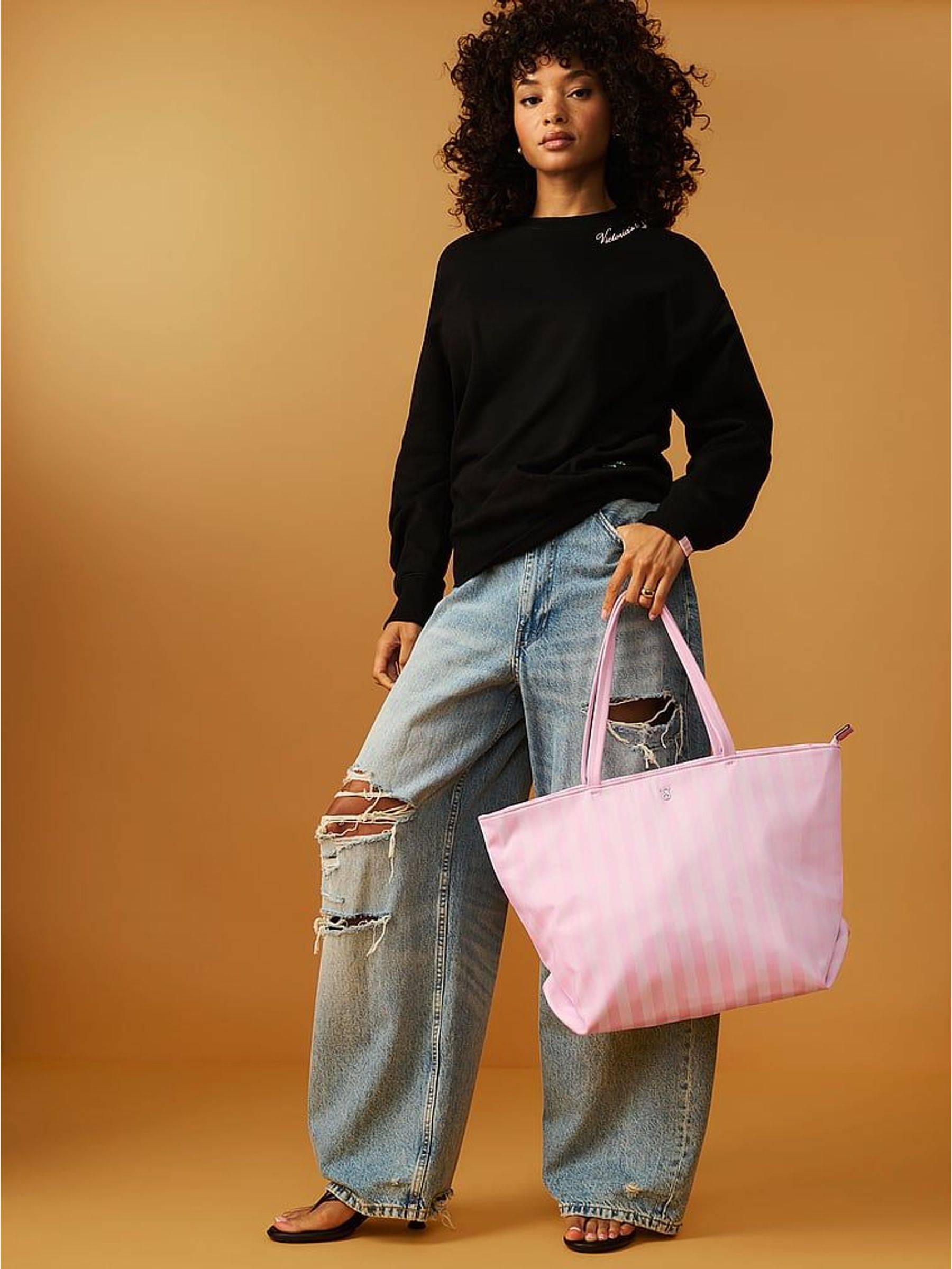 Iconic Stripe Pink - Travel Tote Bag