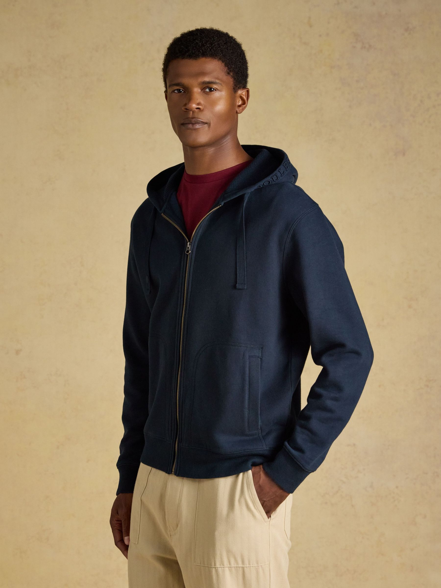 Navy - Regular Zip Through Hoodie