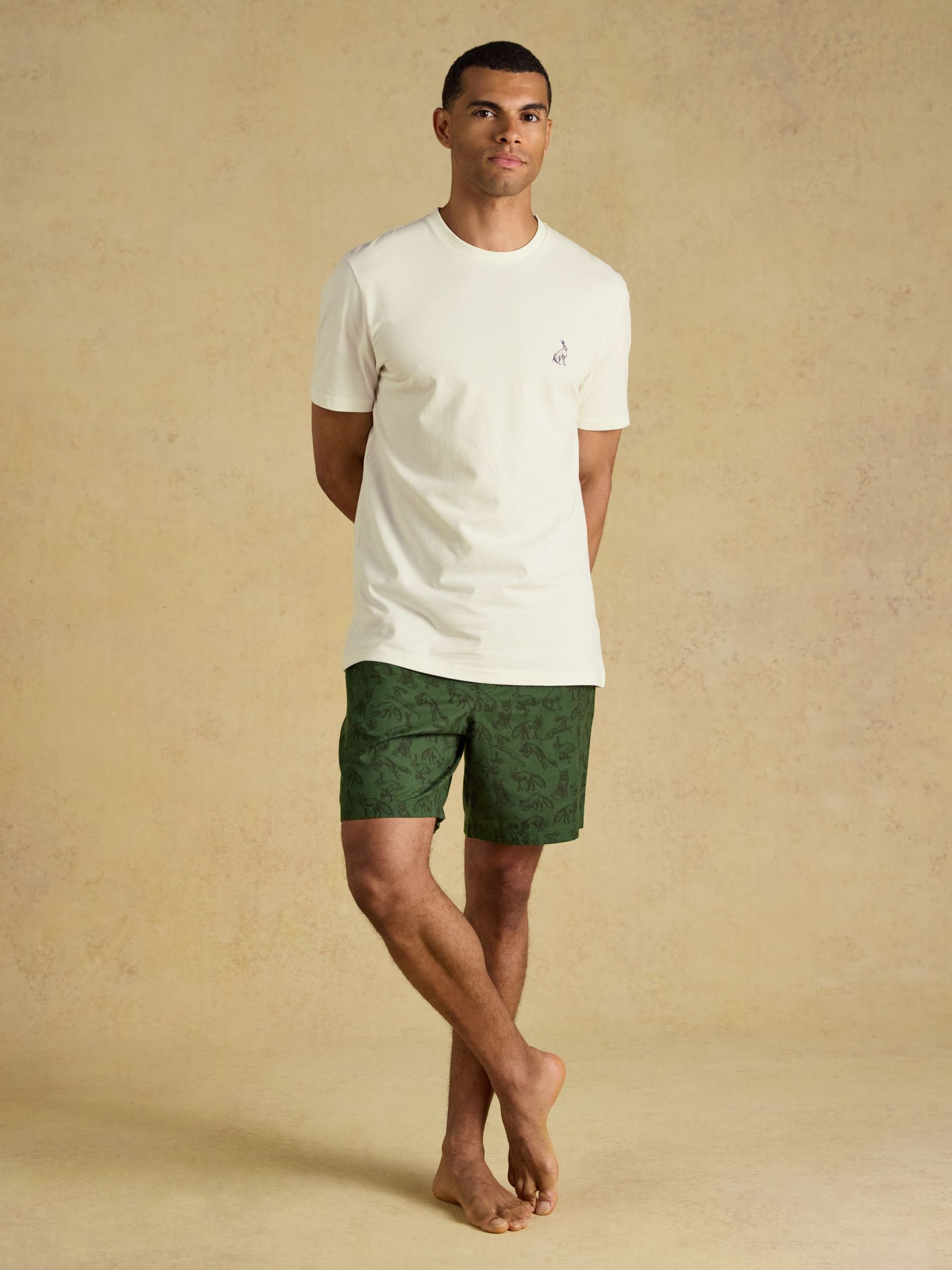 Green & Ecru - Regular Short Pyjama Set