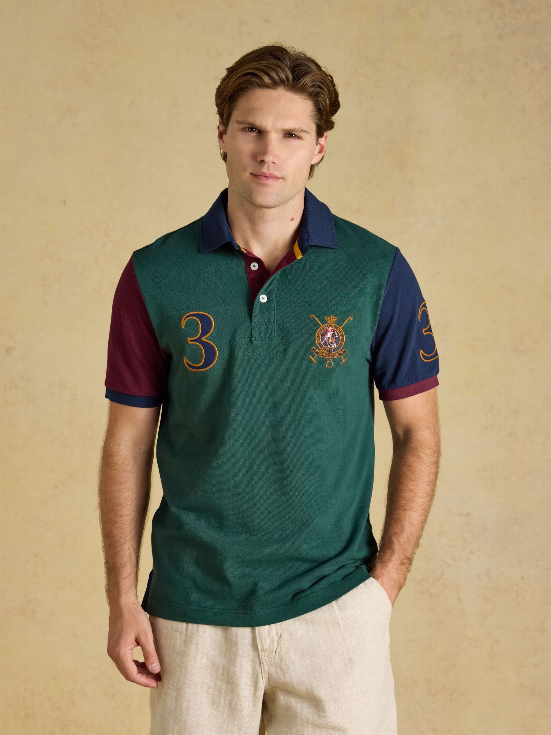 Green Embellished - Regular Cotton Pique Polo Shirt