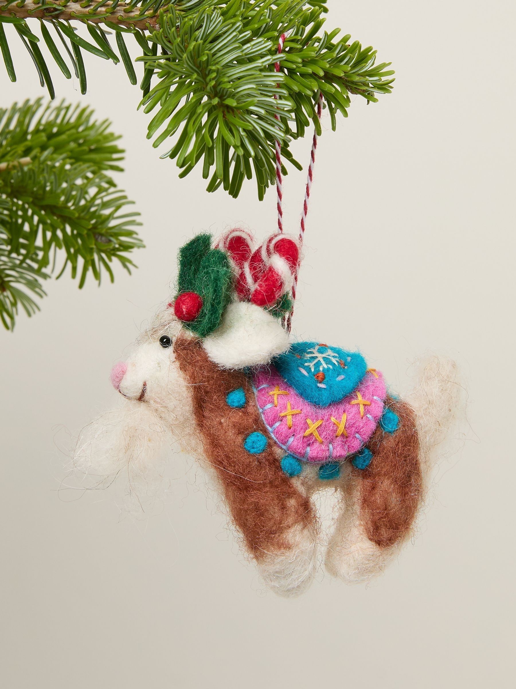 Multi Felt Christmas Goat Decoration (Y95938) | £9