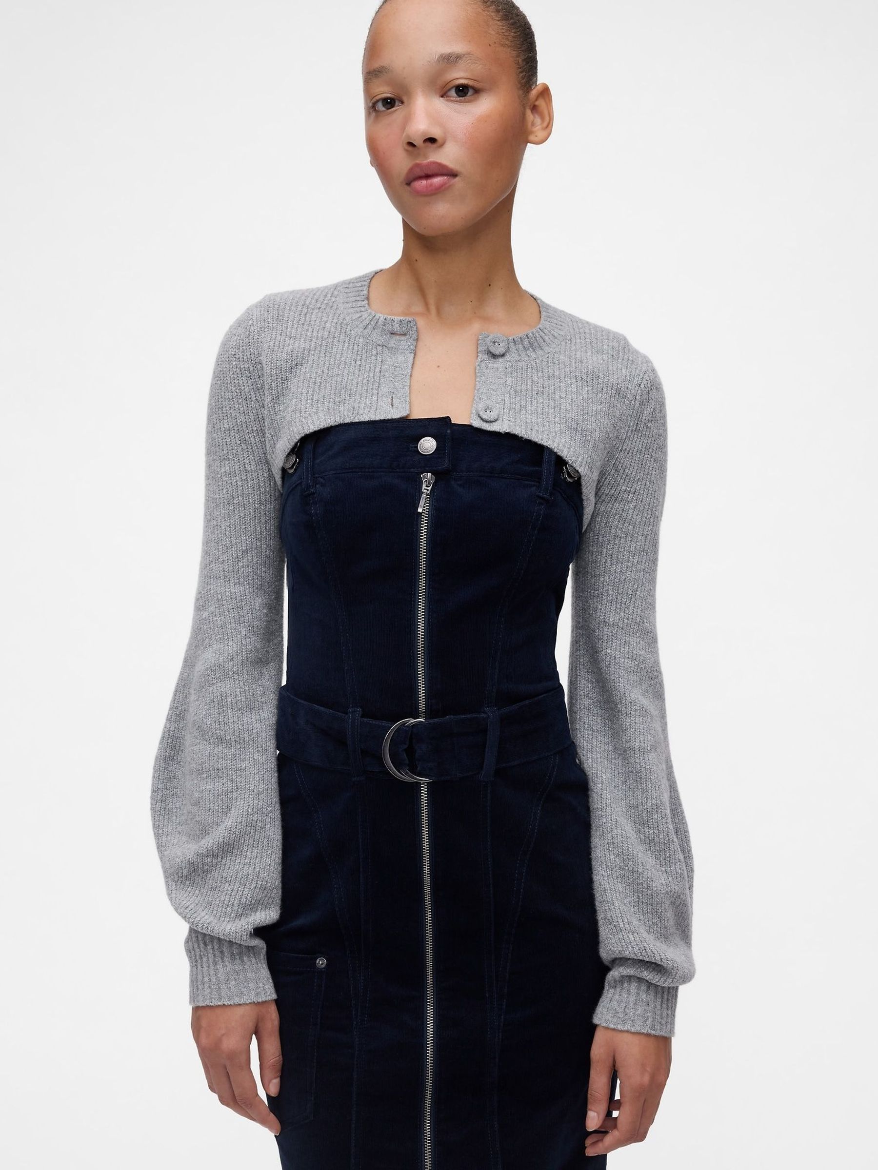 GapStudio Grey CashSoft Shrunken Cardigan (Y96969) | £75