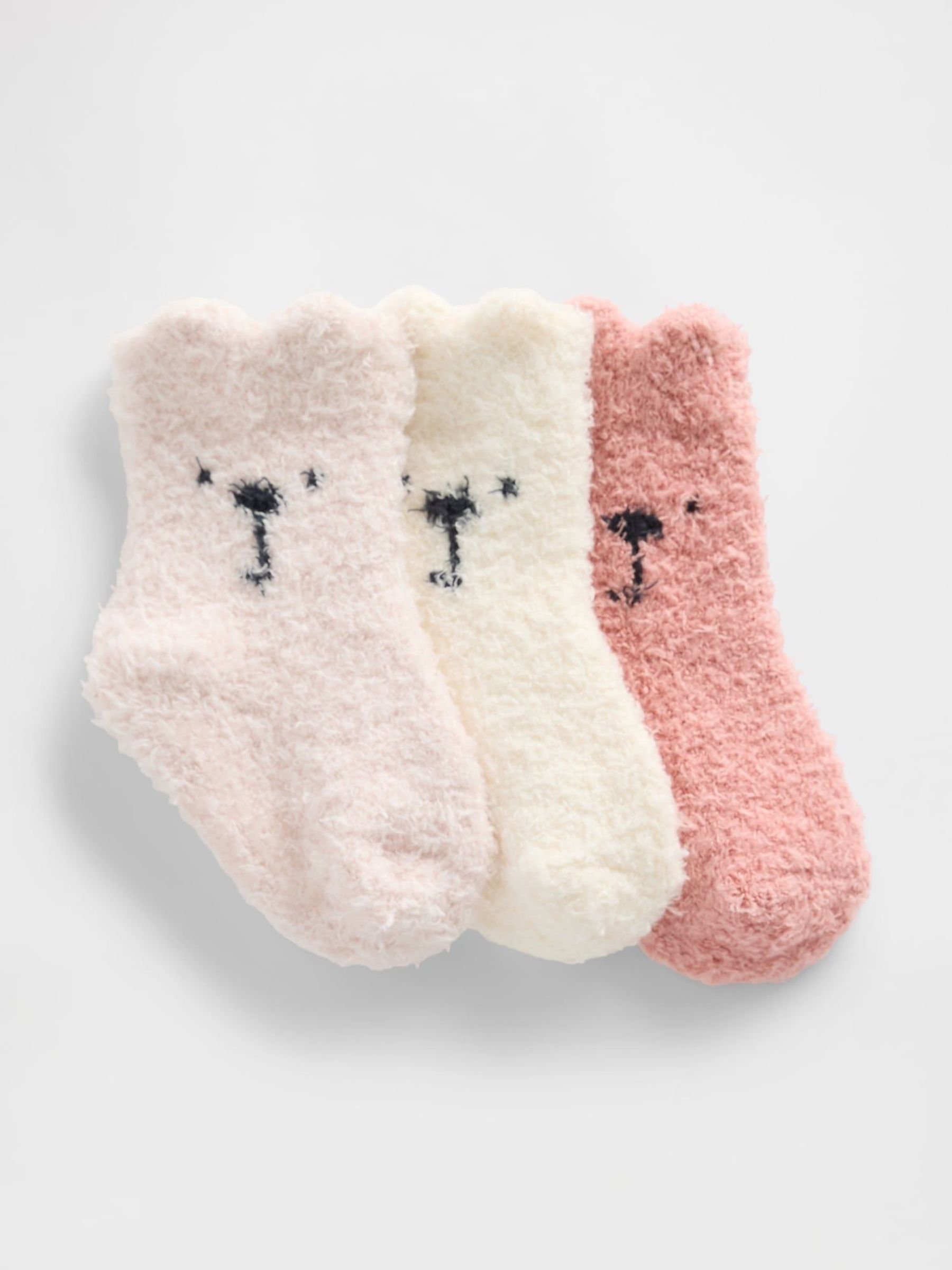 Pink Cosy Bear Socks 3-Pack (Y96989) | £8