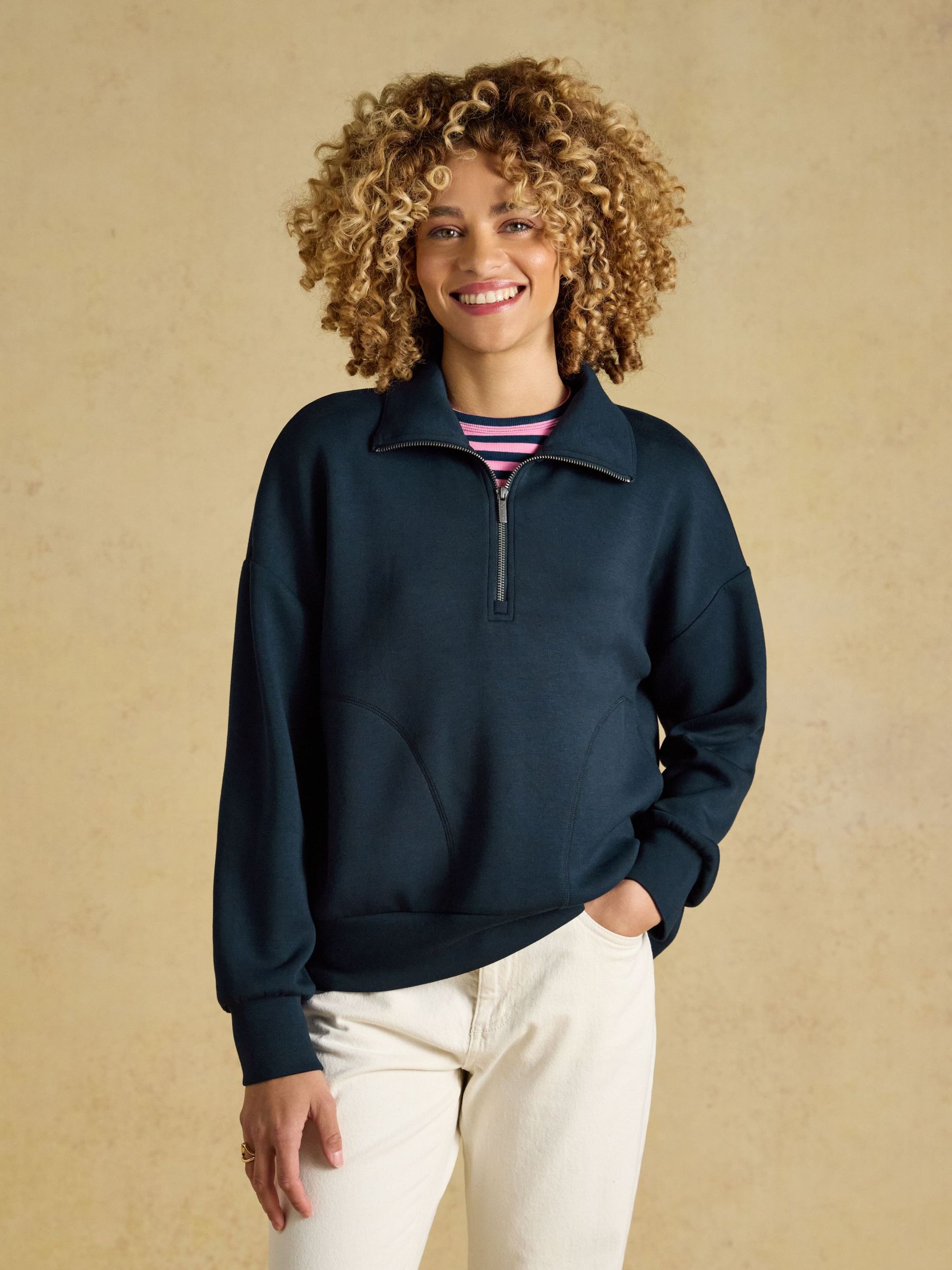 Navy - Soft Quarter Zip Sweatshirt