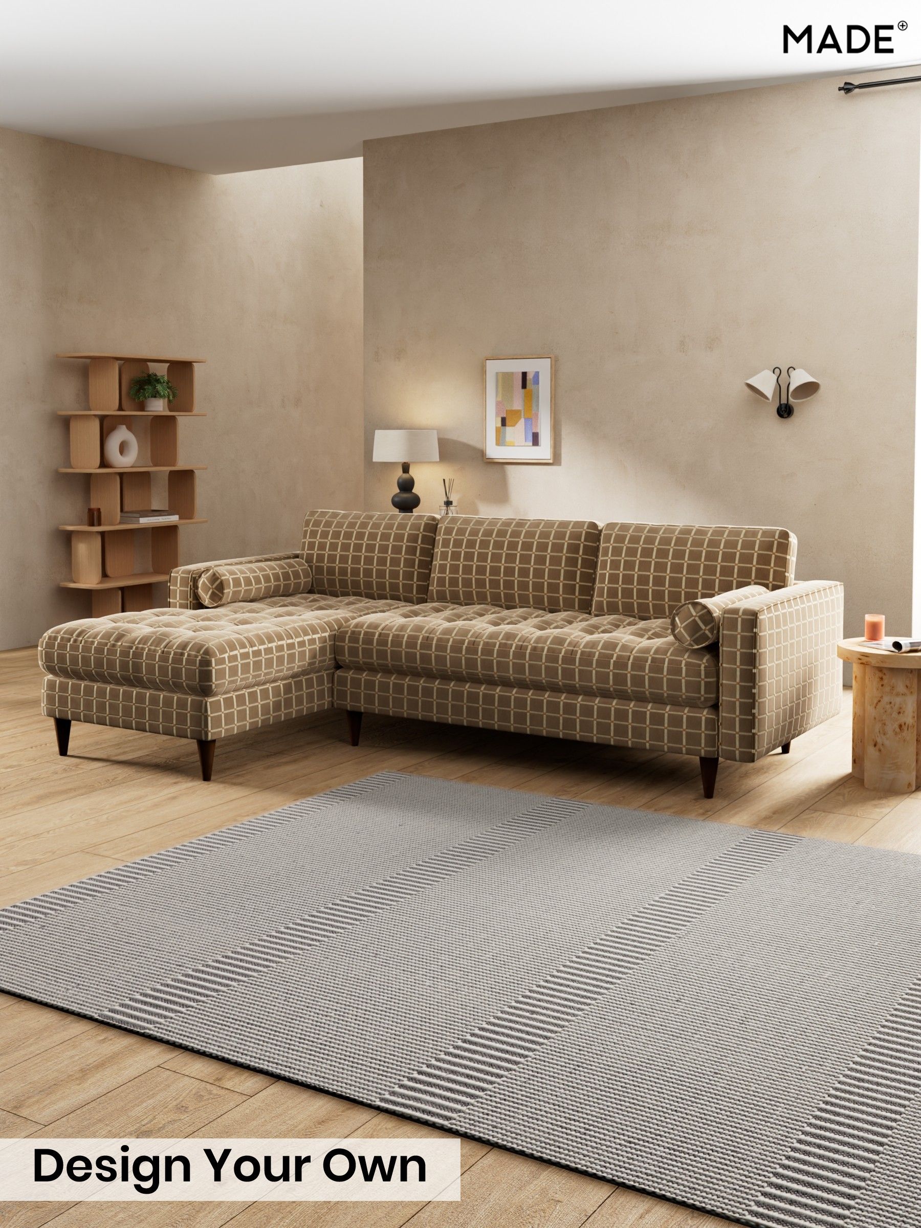 Cale Check/Dark Sand Natural - Scott By Made