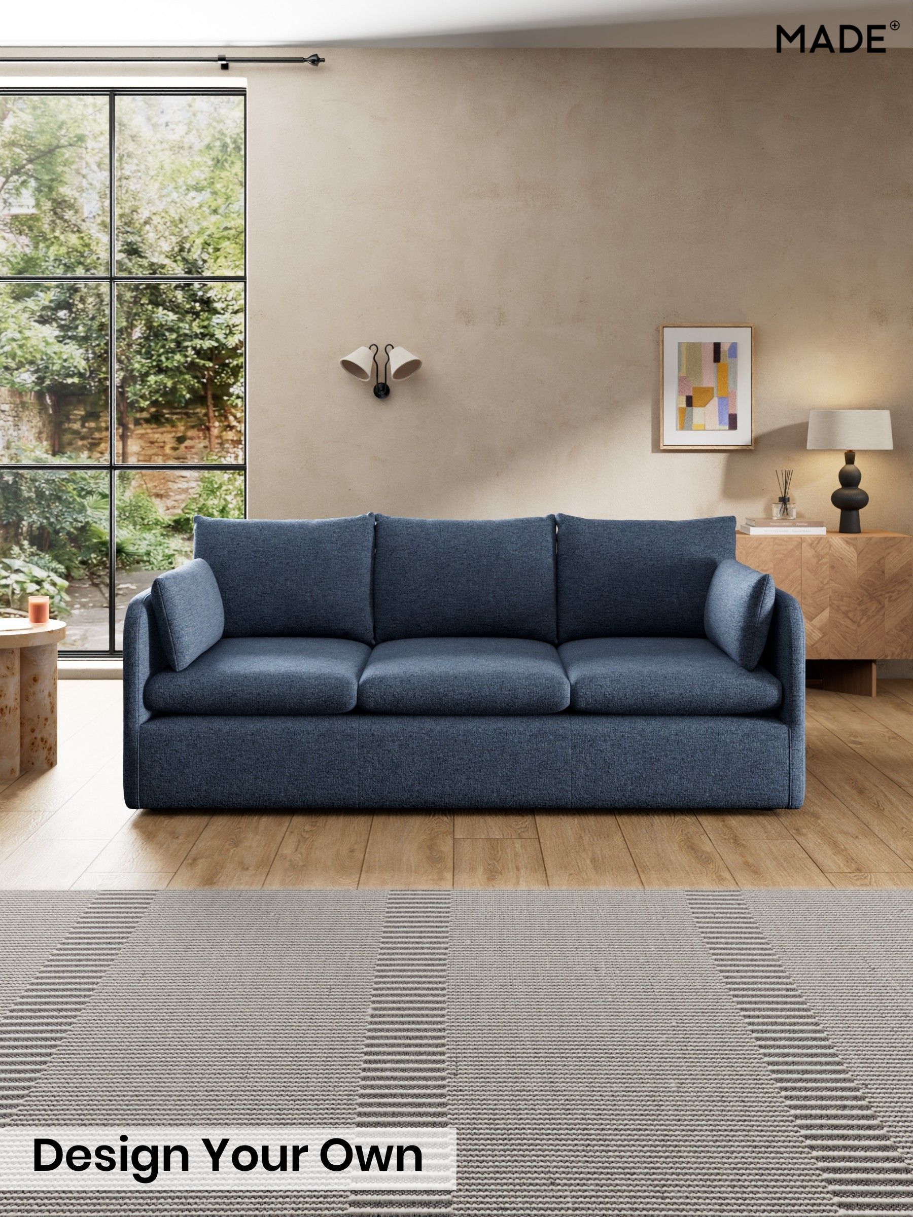 Boucle Textured Weave/Slate Blue - Jackson By Made