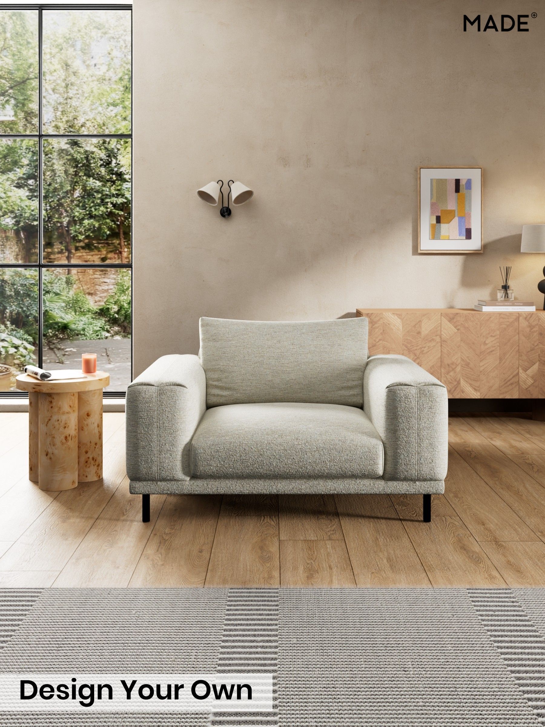 Boucle Textured Weave/Light Natural - Odin By Made