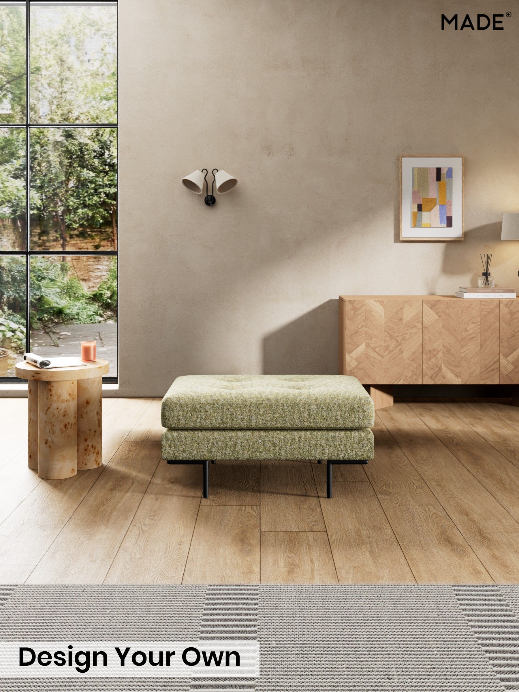 Boucle Textured Weave/Pale Fir Green - Harlow By Made