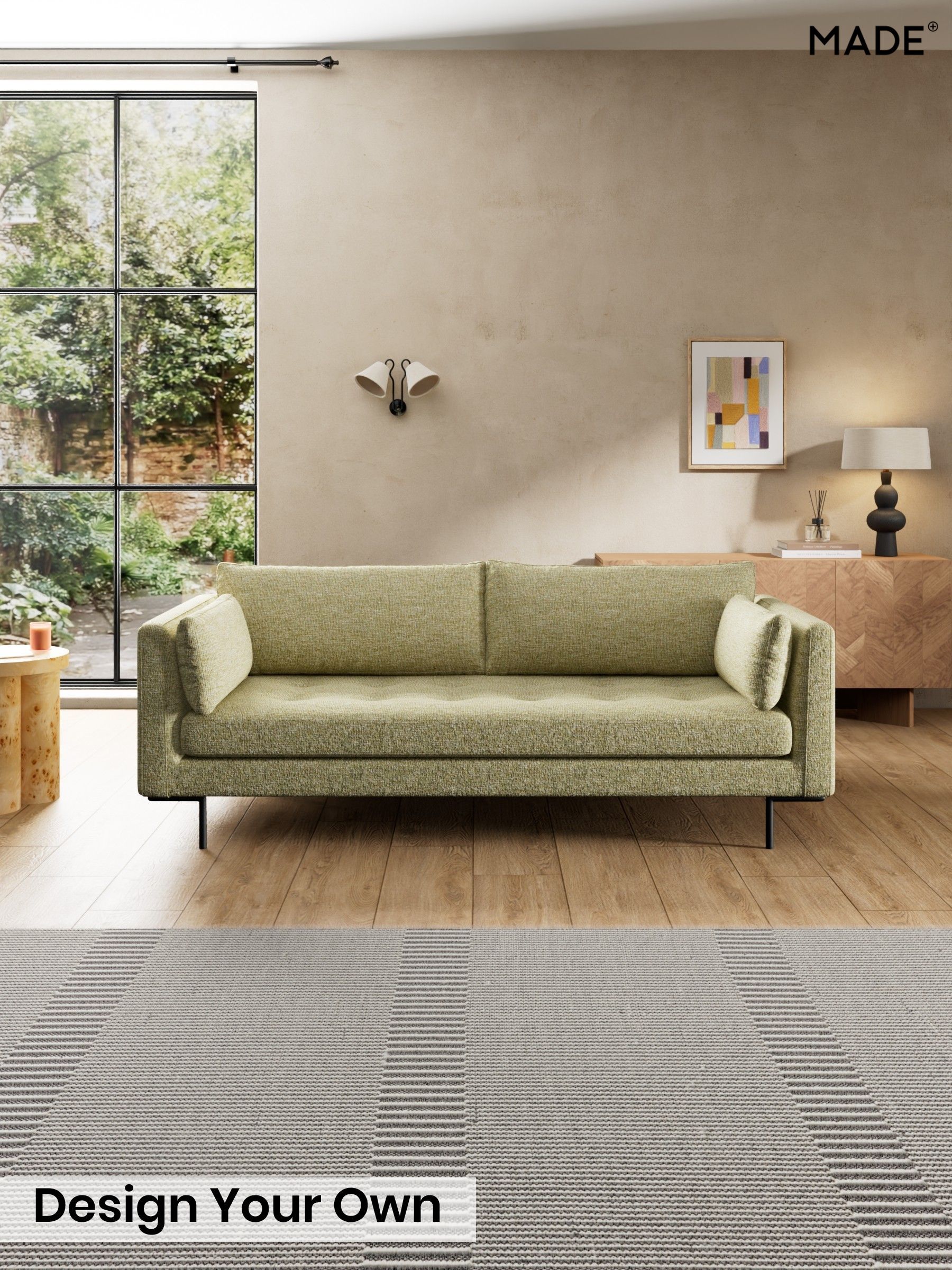 Boucle Textured Weave/Pale Fir Green - Harlow By Made