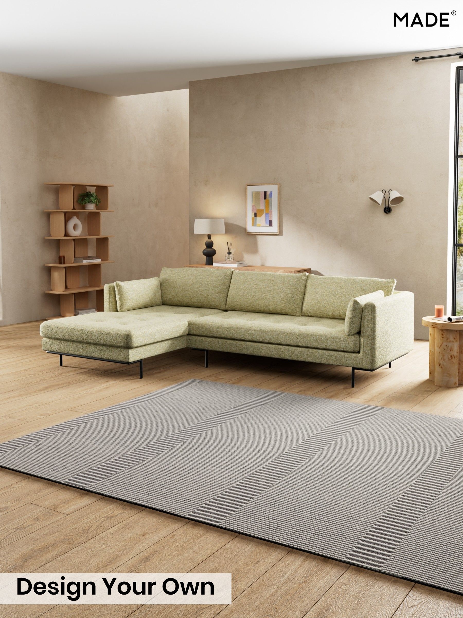Boucle Textured Weave/Pale Fir Green - Harlow By Made