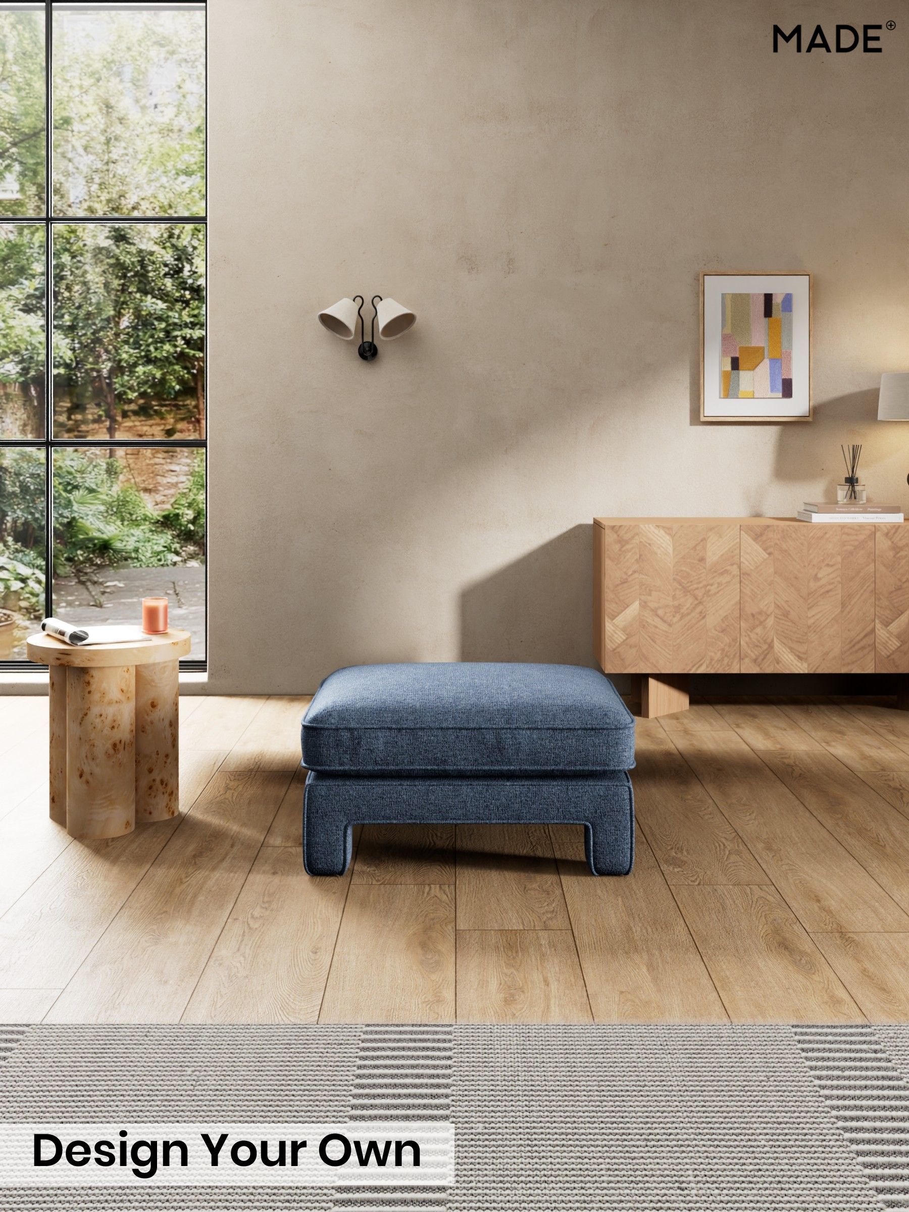 Boucle Textured Weave/Slate Blue - Holloway By Made