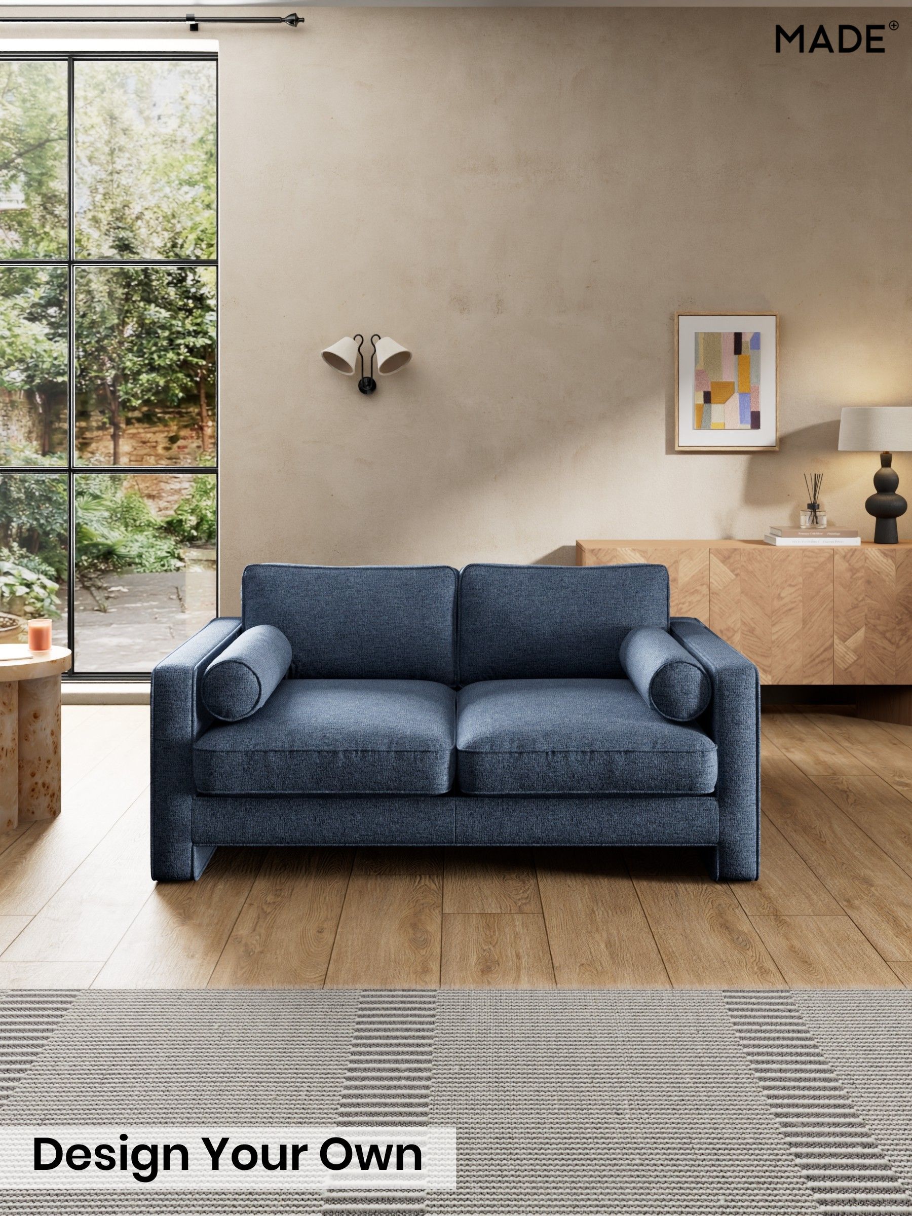 Boucle Textured Weave/Slate Blue - Holloway By Made