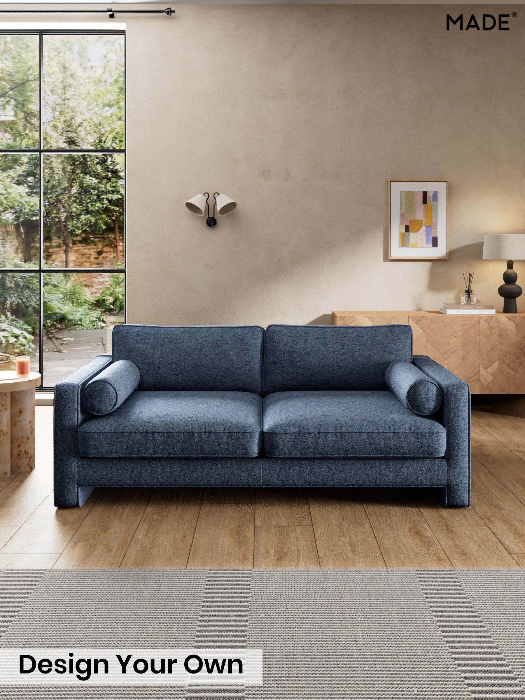 Boucle Textured Weave/Slate Blue - Holloway By Made
