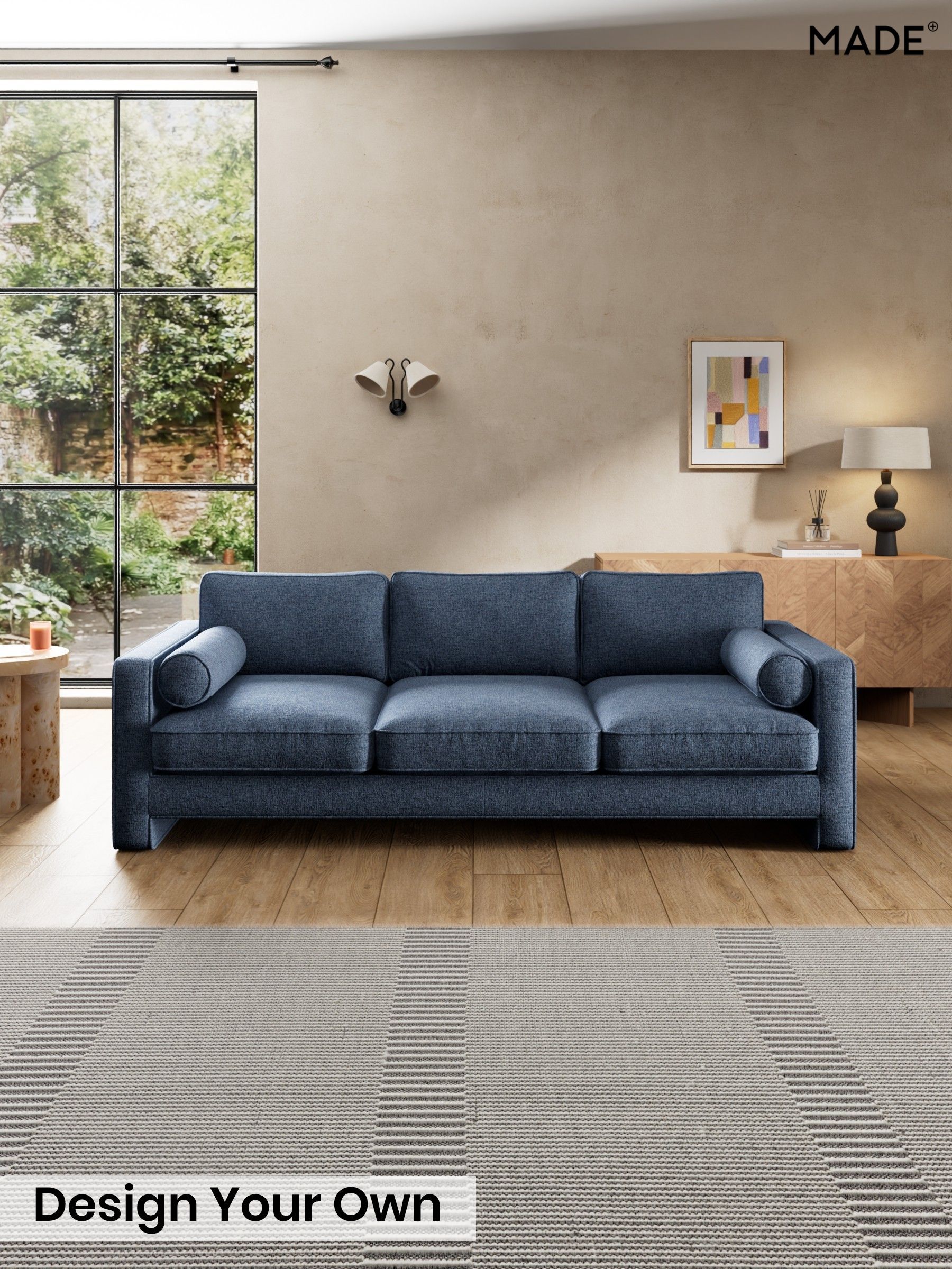 Boucle Textured Weave/Slate Blue - Holloway By Made