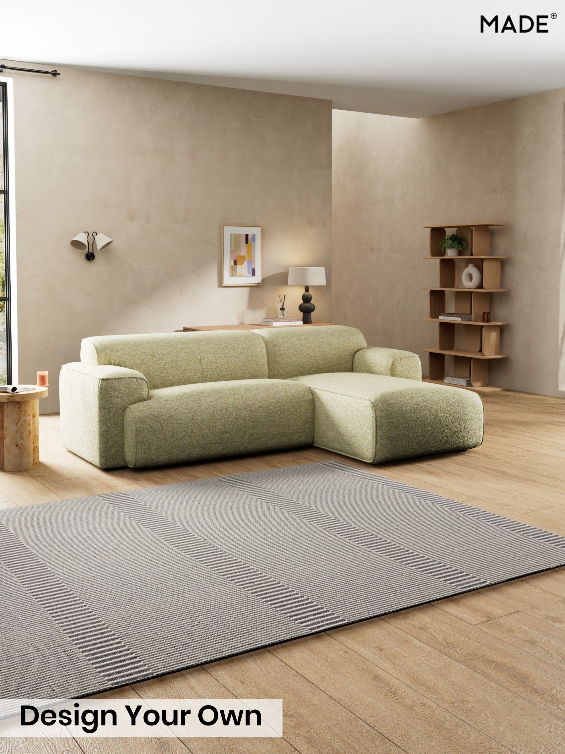 Boucle Textured Weave/Pale Fir Green - Avalon By Made