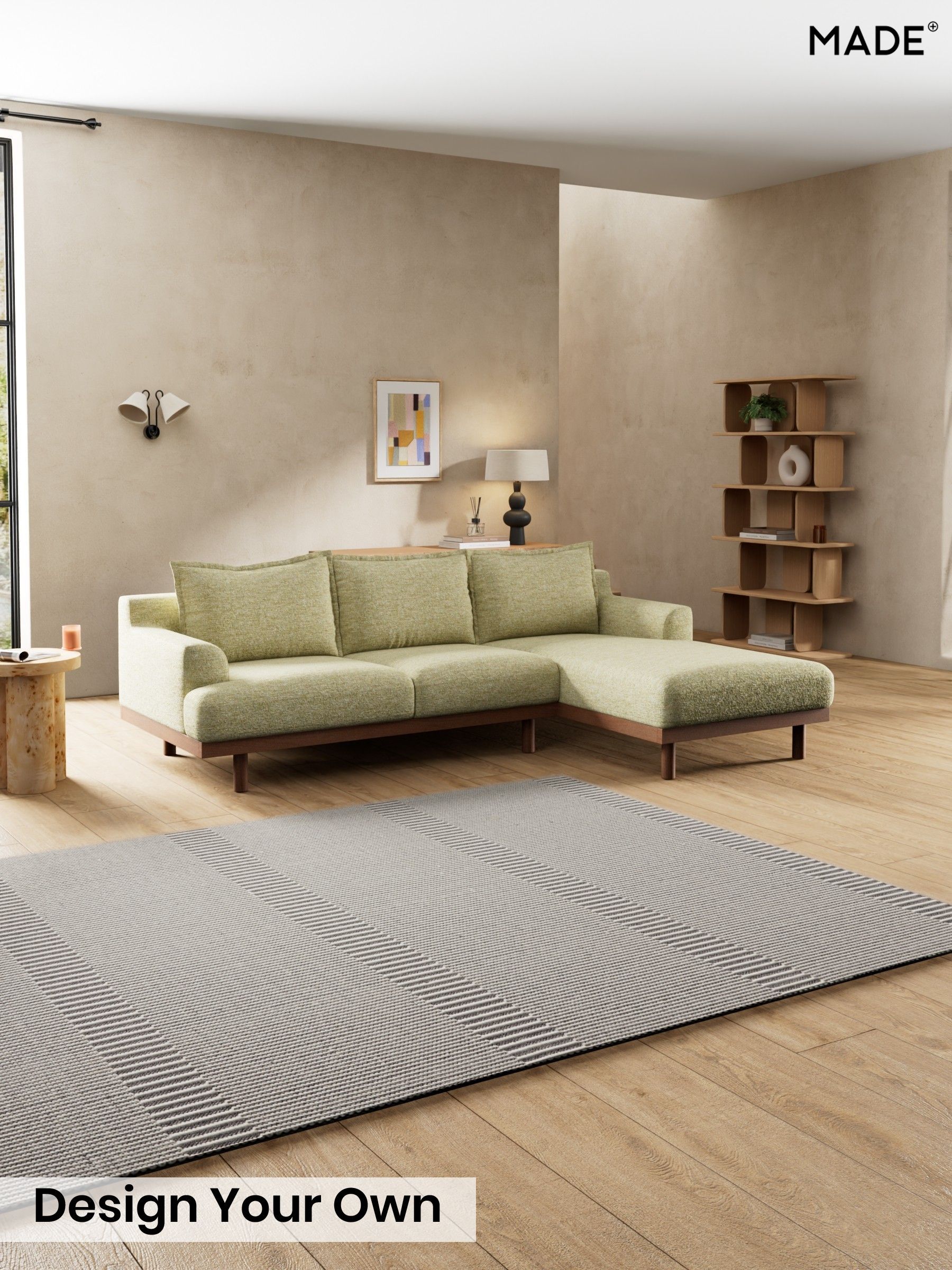 Boucle Textured Weave/Pale Fir Green - Turin By Made