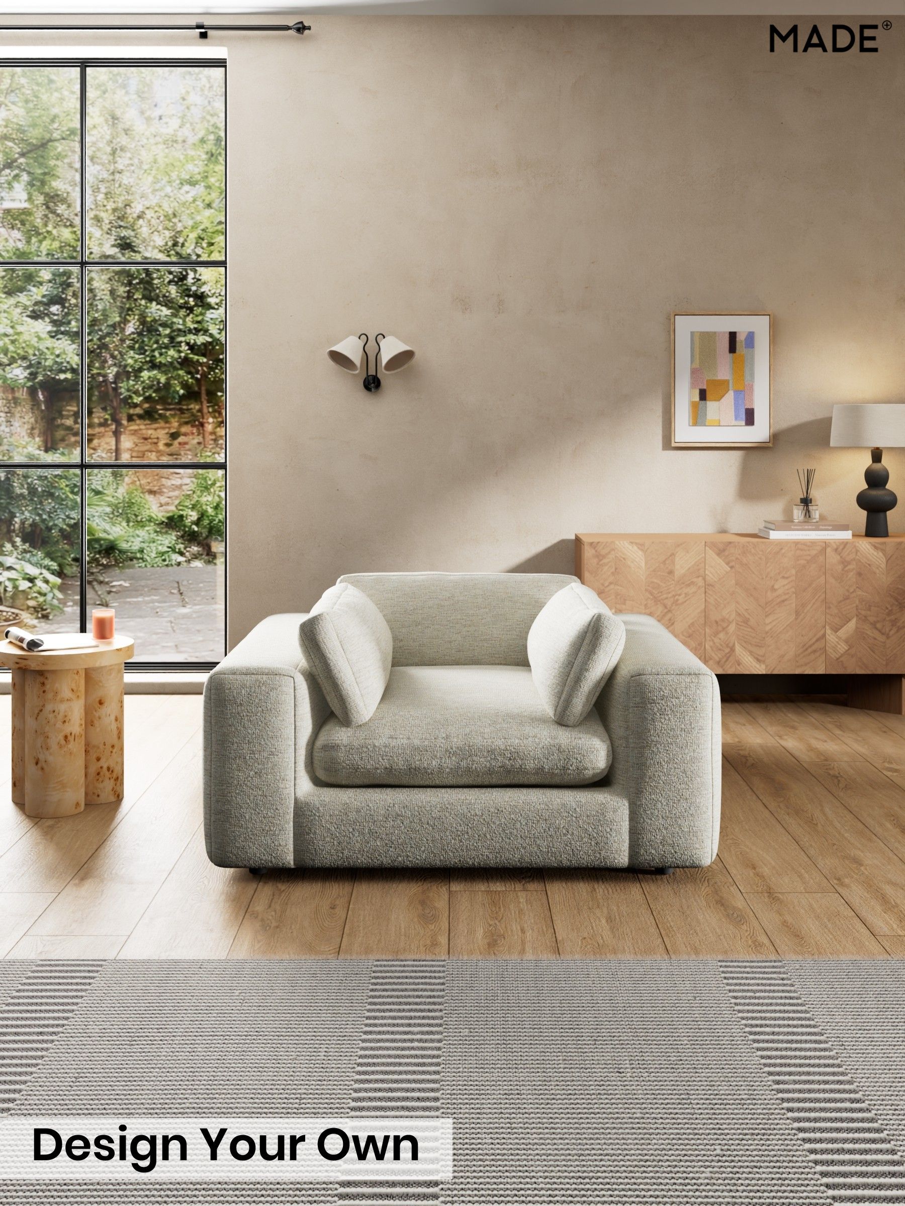 Boucle Textured Weave/Light Natural - Alec By Made