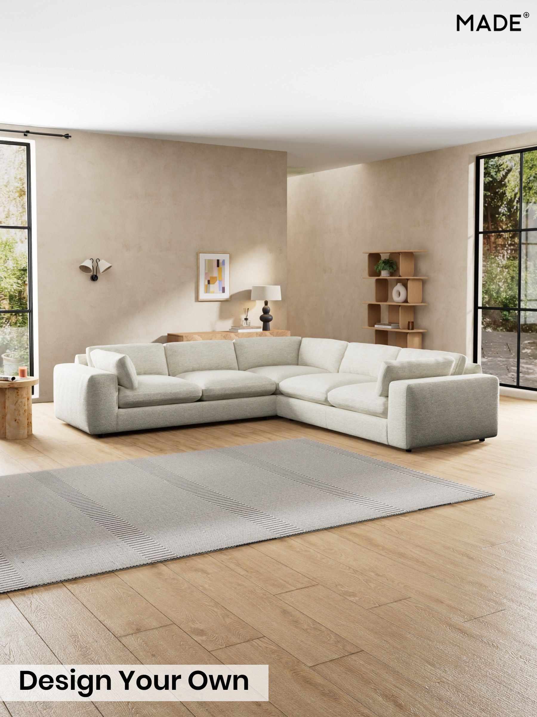 Boucle Textured Weave/Light Natural - Alec By Made