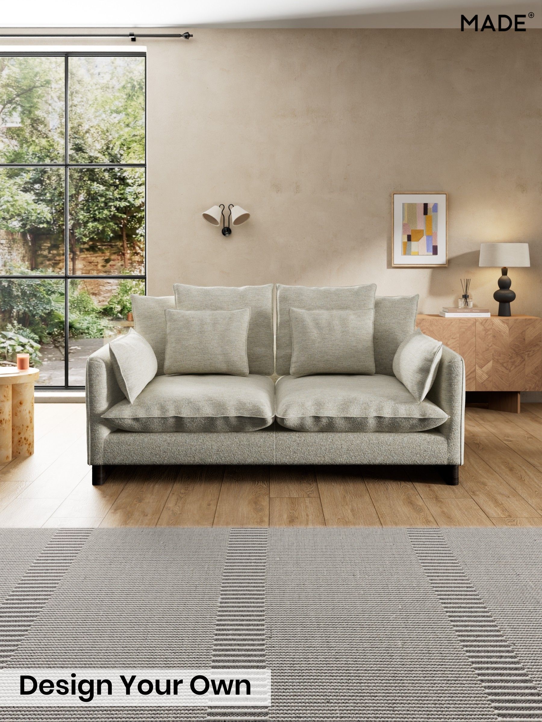 Boucle Textured Weave/Light Natural - Whitby Scatter Back By Made
