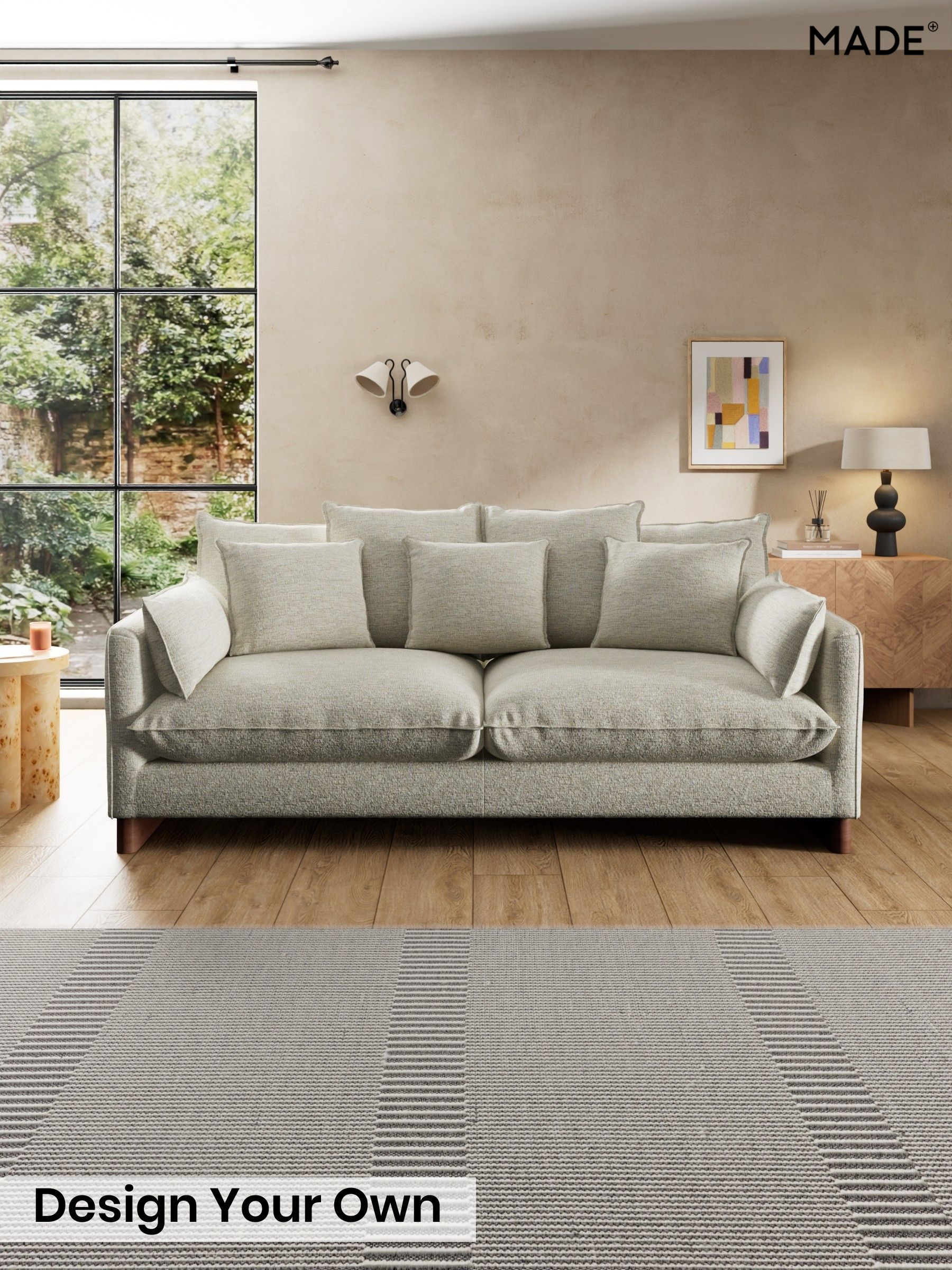 Boucle Textured Weave/Light Natural - Whitby Scatter Back By Made