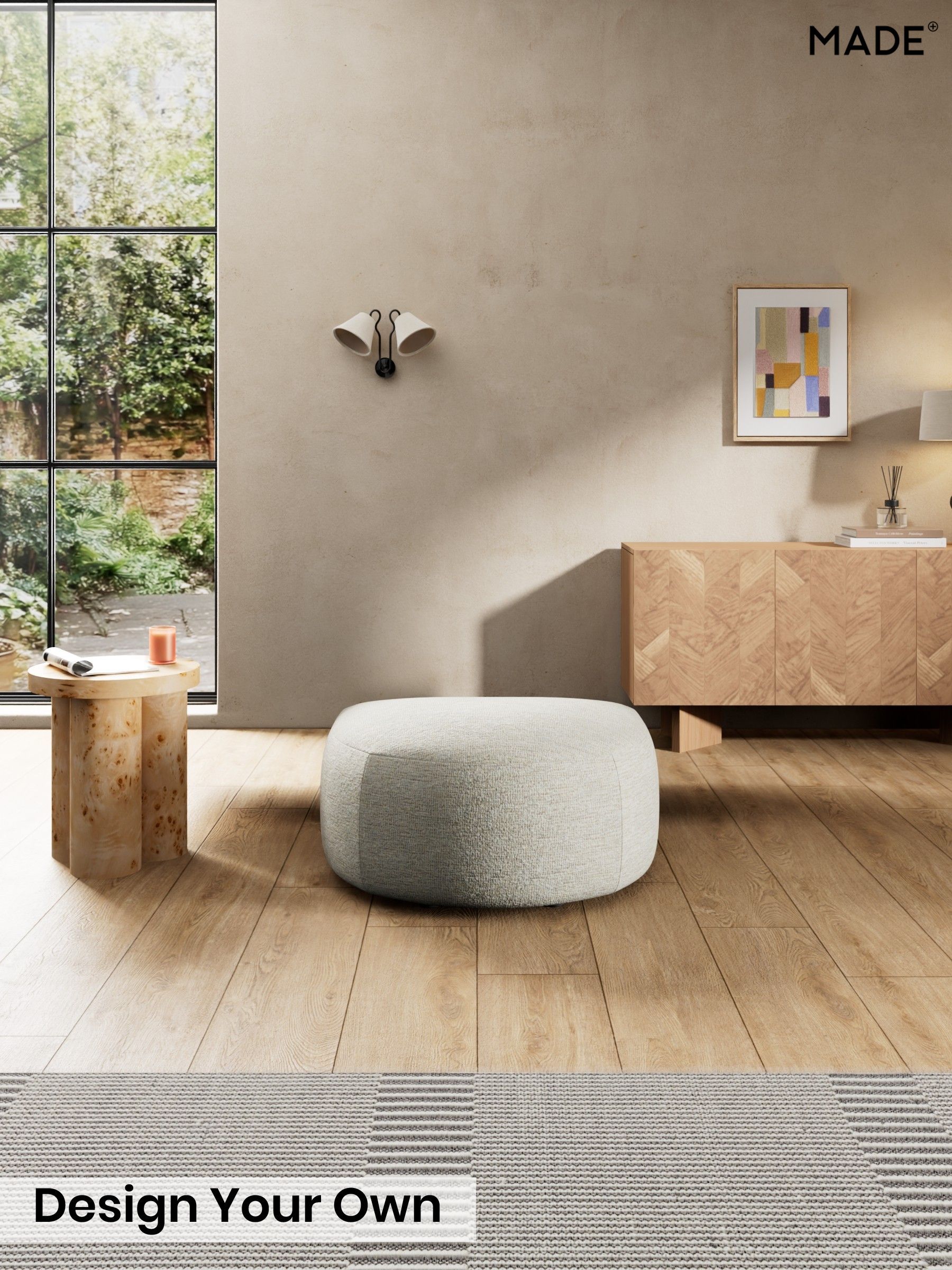 Boucle Textured Weave/Light Natural - Soma By Made