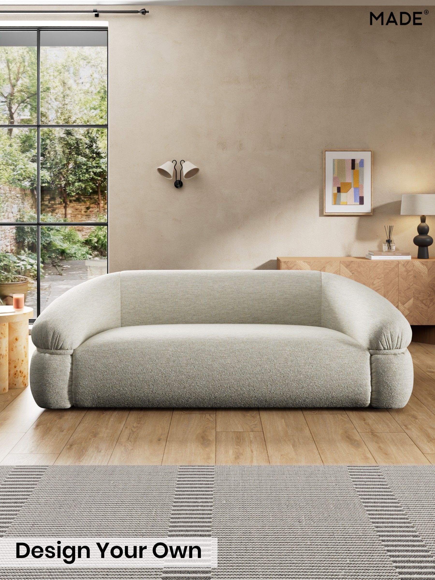 Boucle Textured Weave/Light Natural - Soma By Made