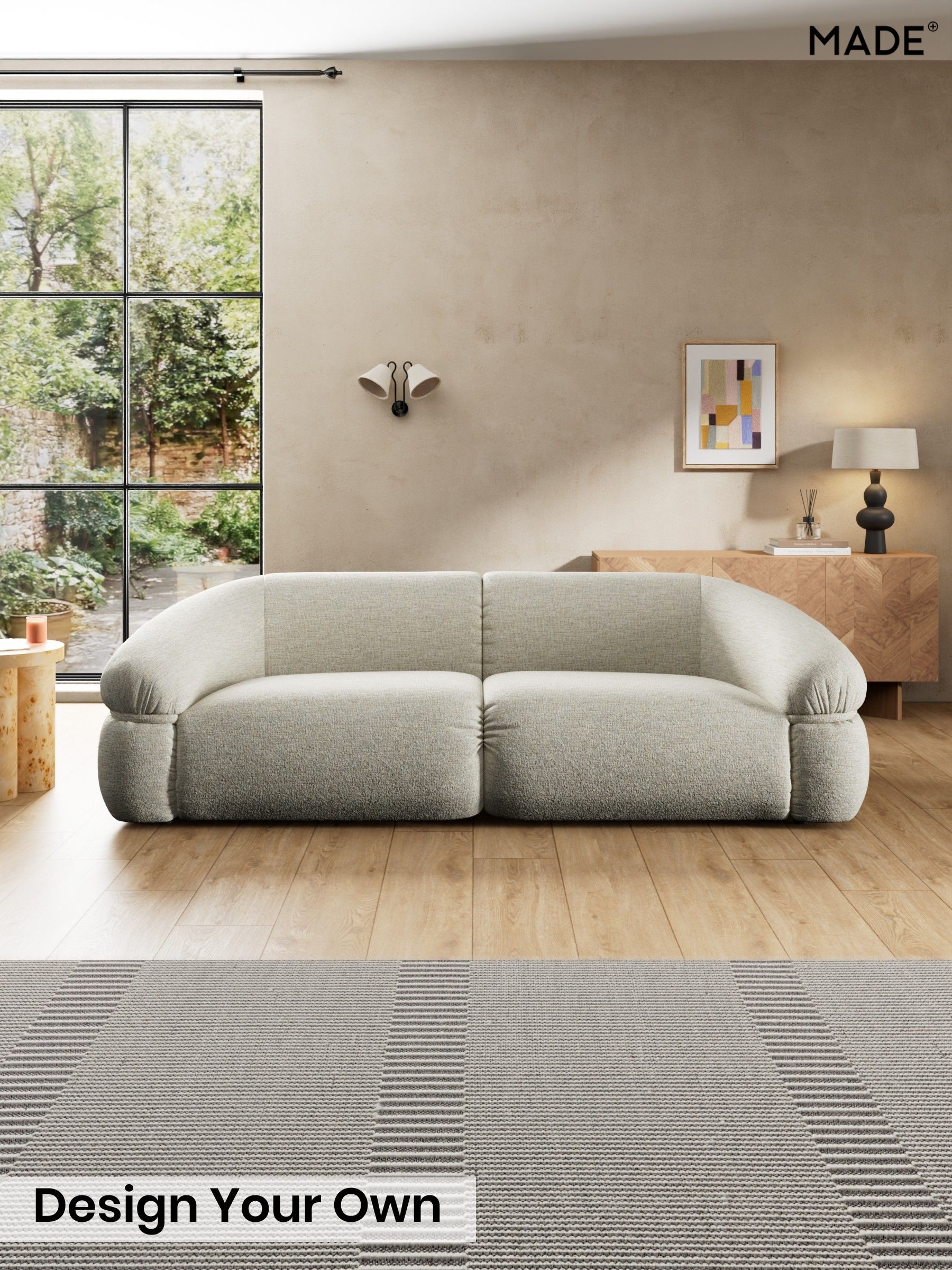 Boucle Textured Weave/Light Natural - Soma By Made