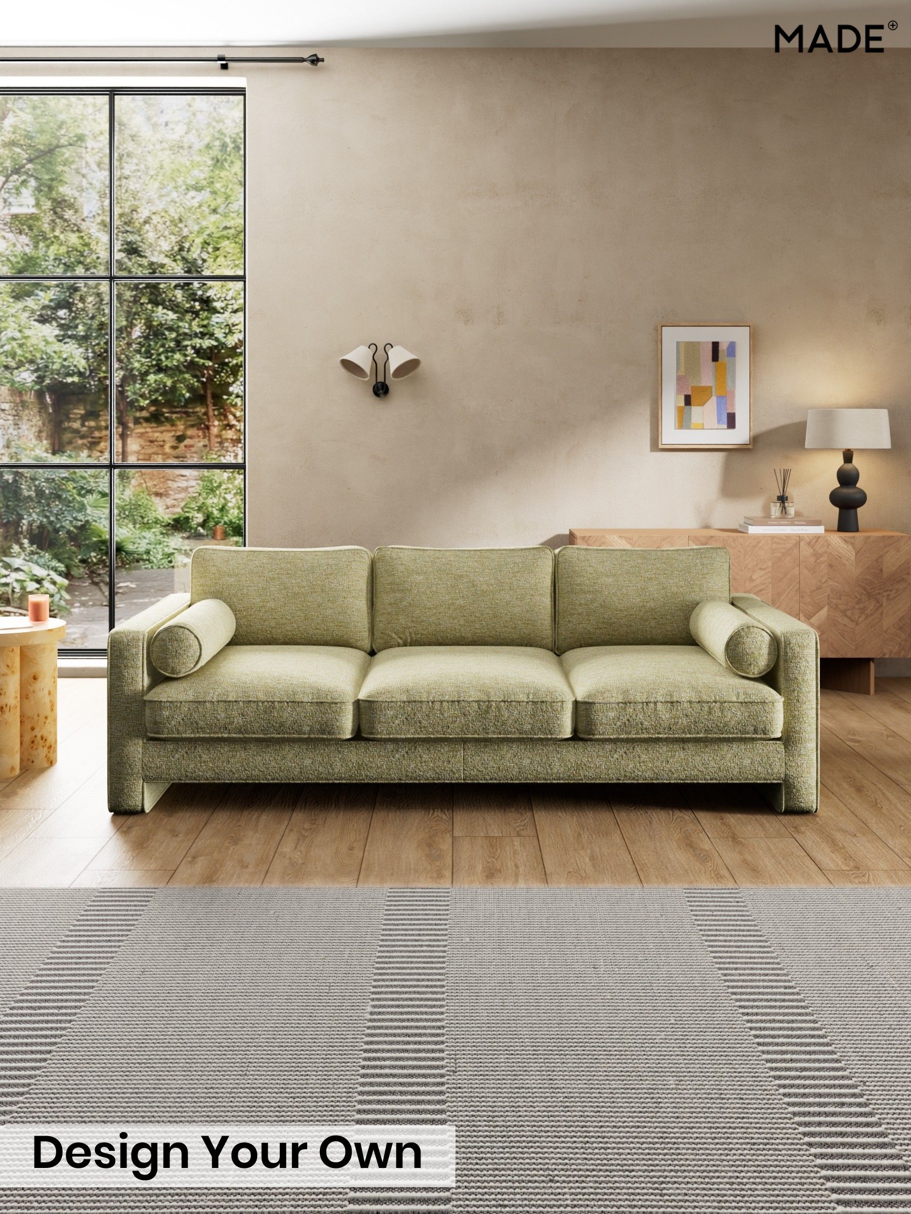 Boucle Textured Weave/Pale Fir Green - Holloway By Made