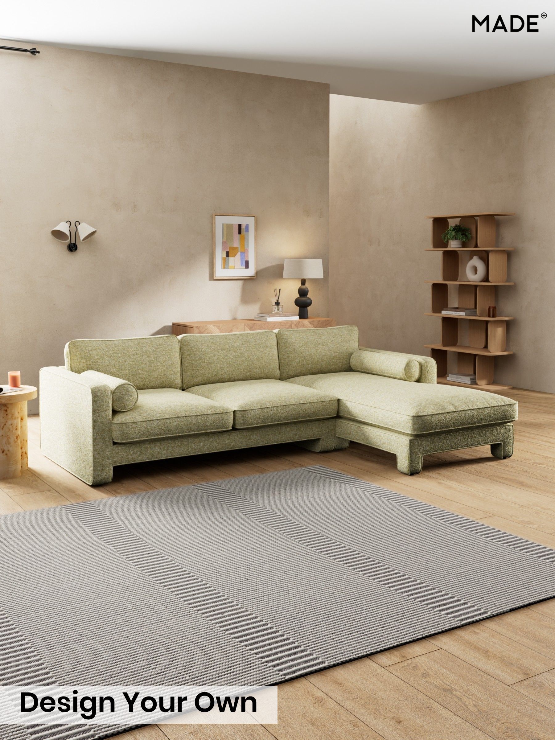 Boucle Textured Weave/Pale Fir Green - Holloway By Made