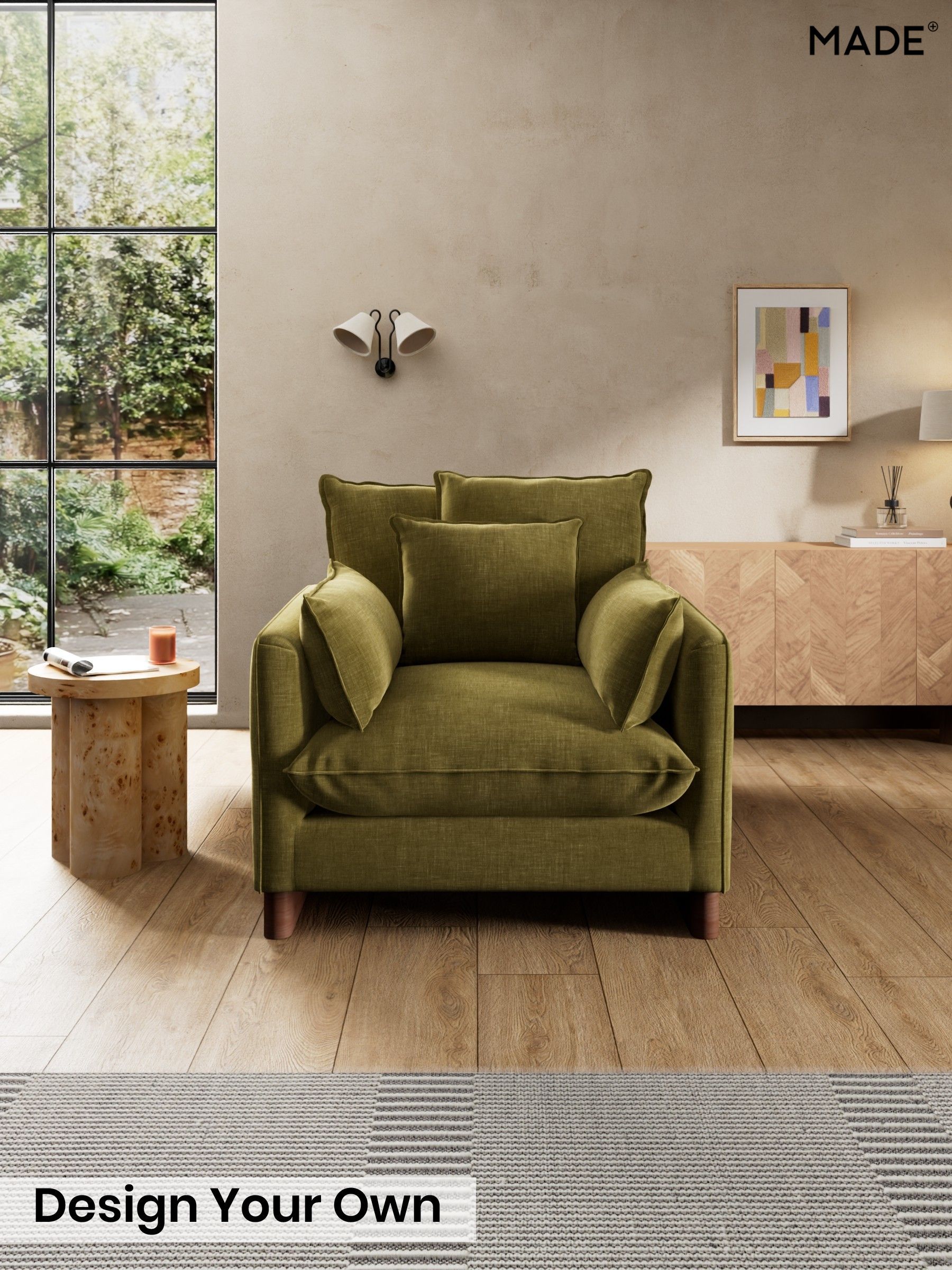 Etched Chenille/Moss Green - Whitby Scatter Back By Made