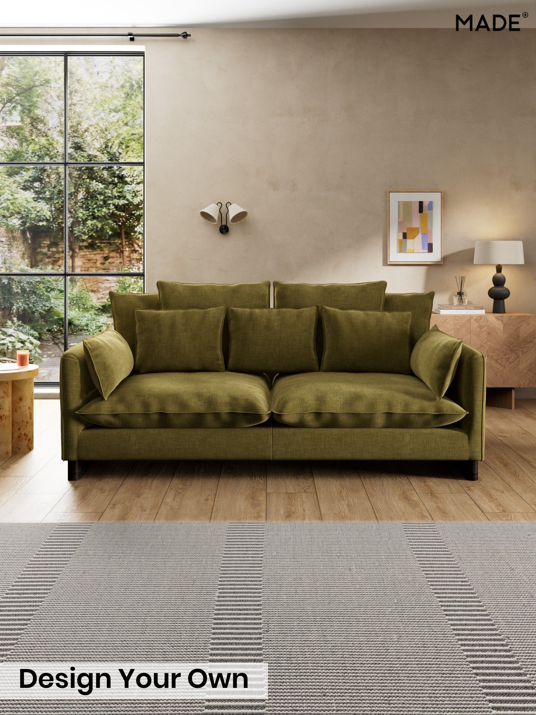 Etched Chenille/Moss Green - Whitby Scatter Back By Made
