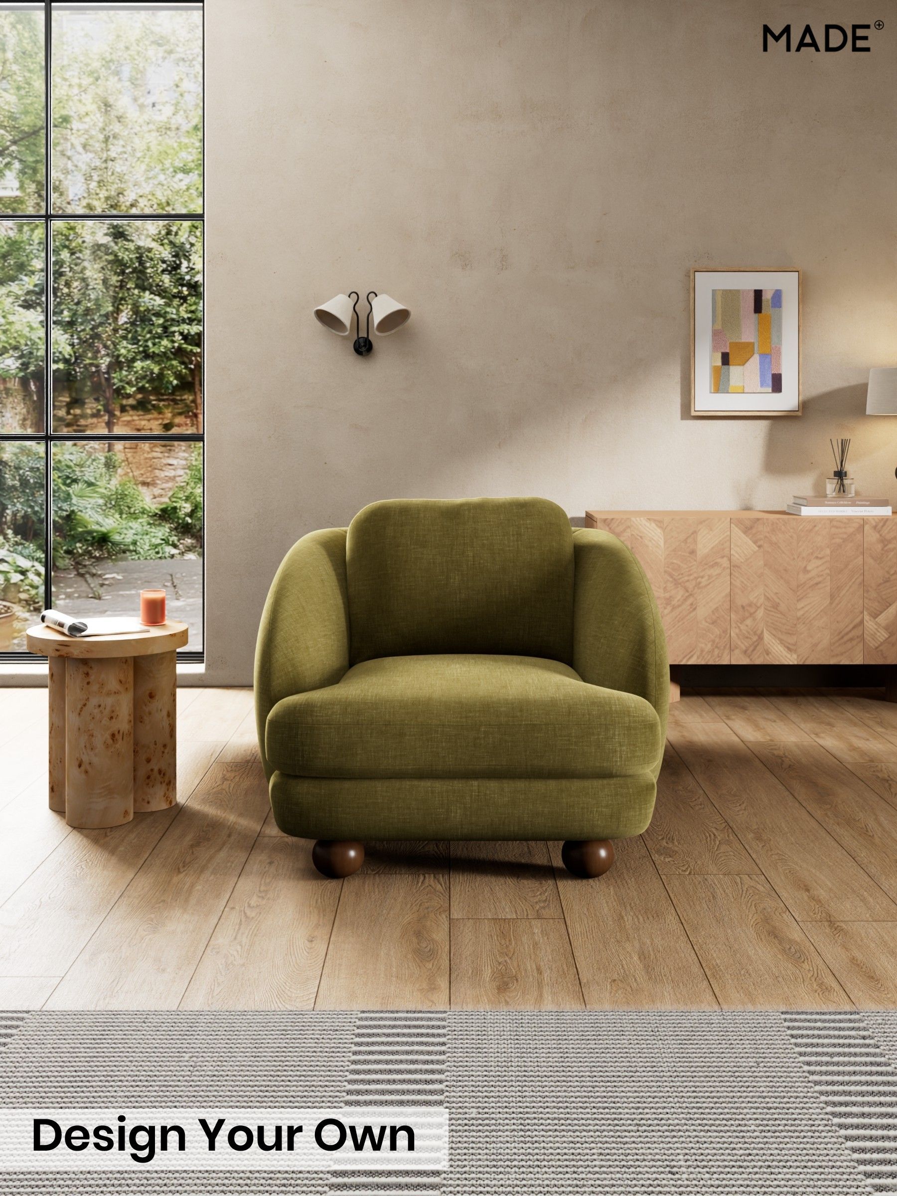 Etched Chenille/Moss Green - Madris By Made