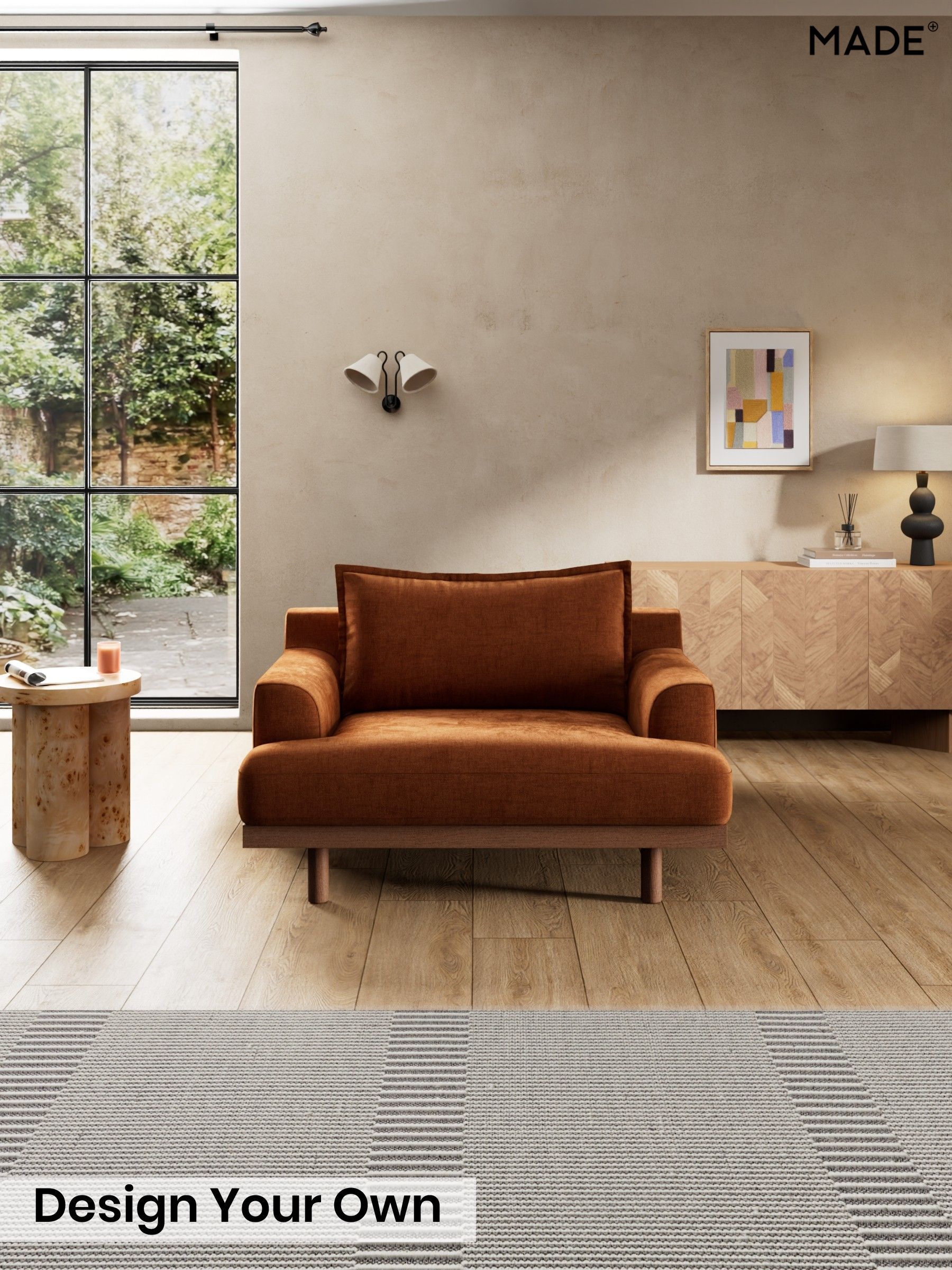 Etched Chenille/Rust Orange - Turin By Made