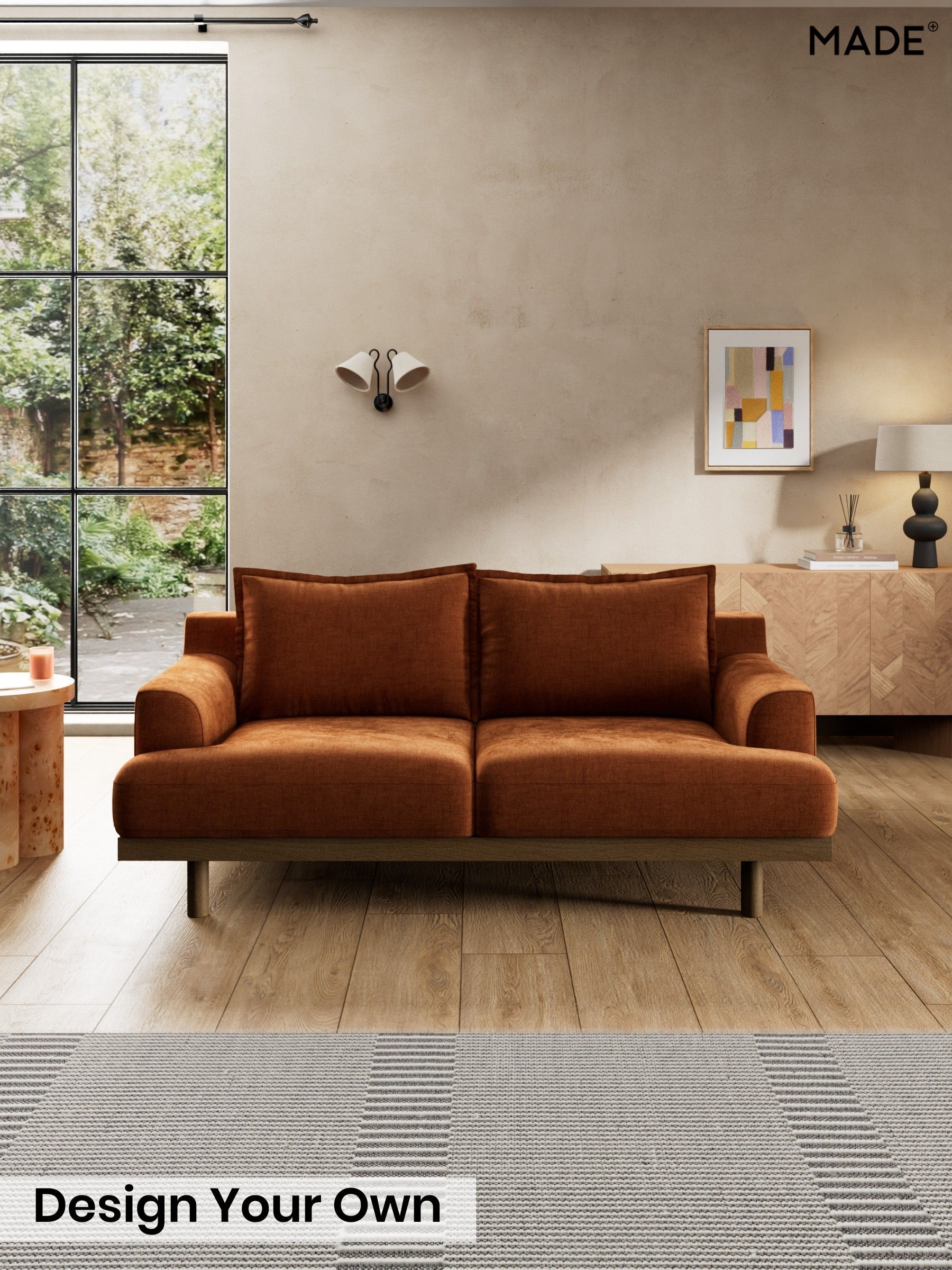 Etched Chenille/Rust Orange - Turin By Made