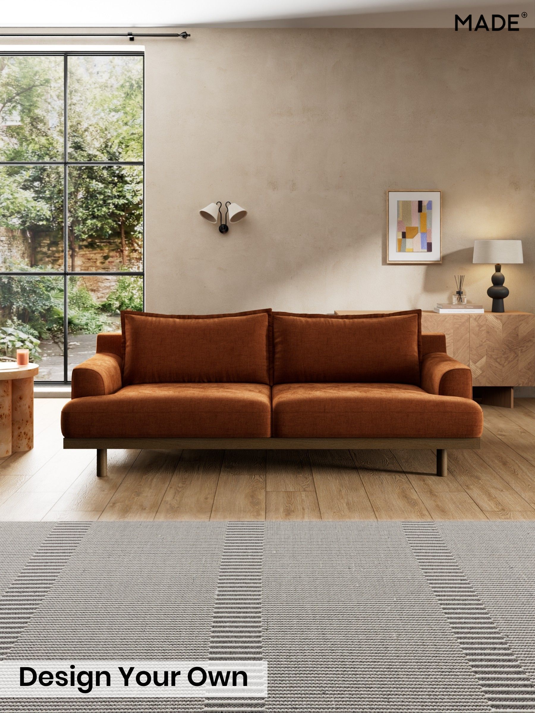 Etched Chenille/Rust Orange - Turin By Made