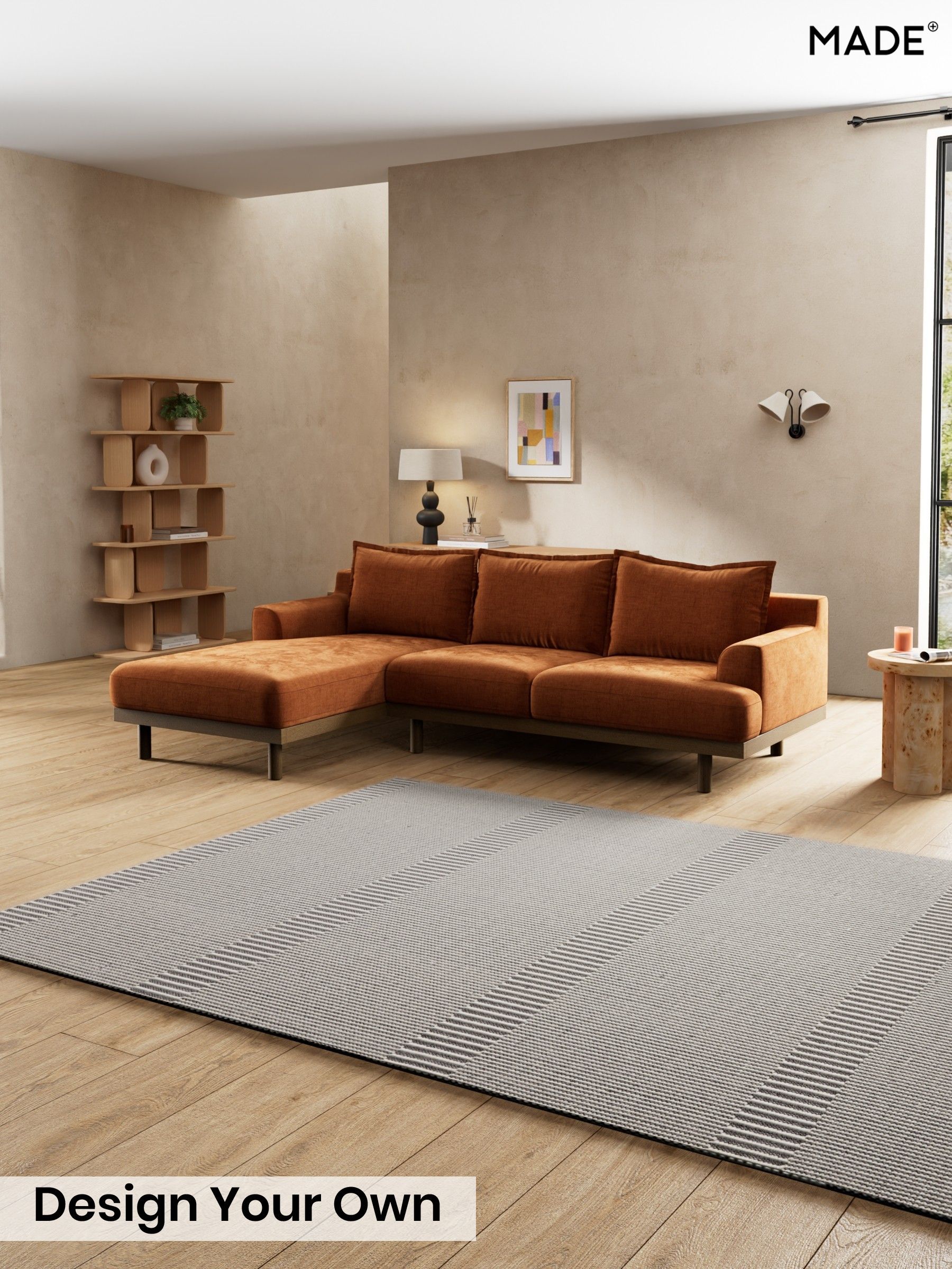 Etched Chenille/Rust Orange - Turin By Made