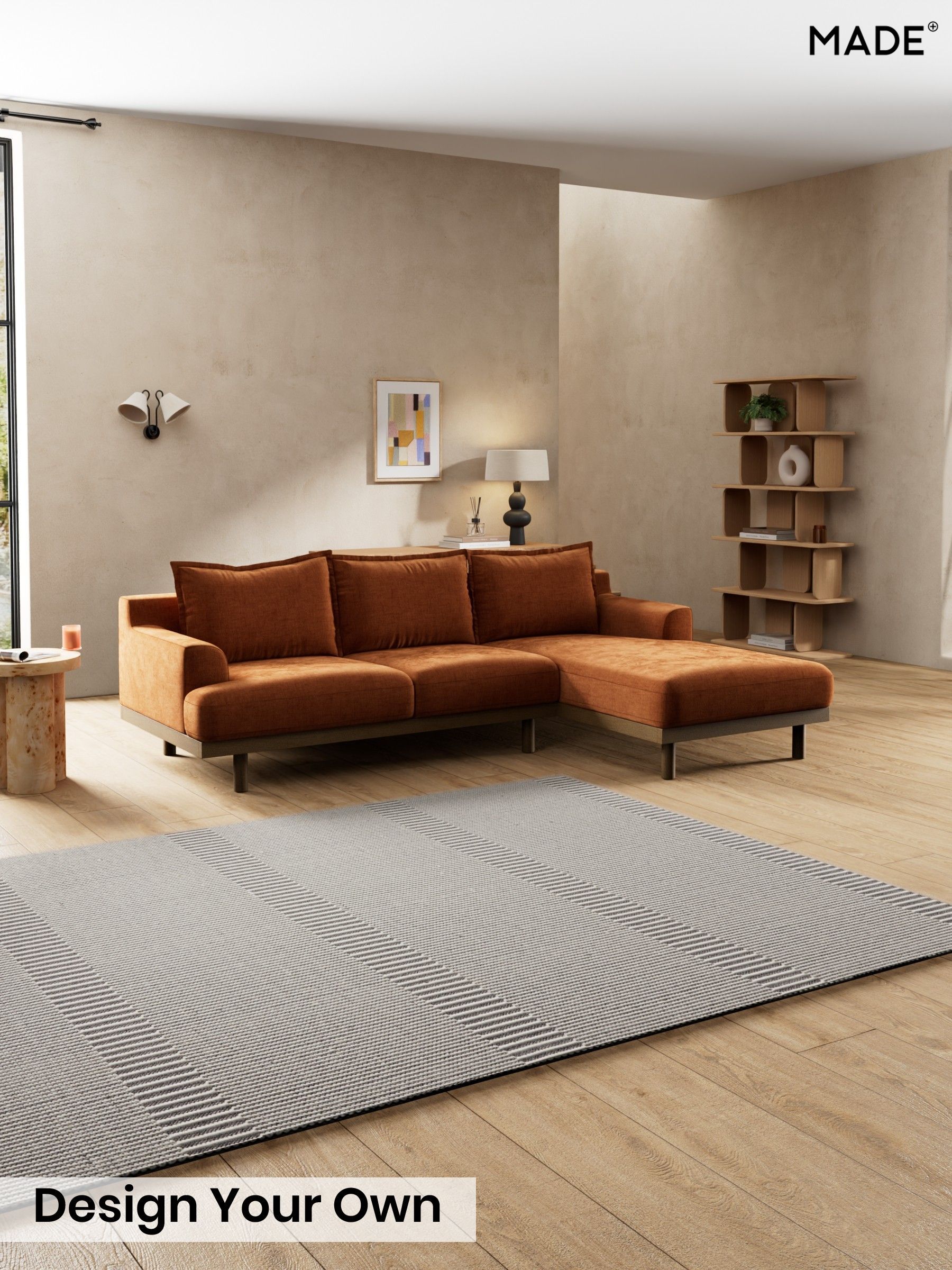 Etched Chenille/Rust Orange - Turin By Made