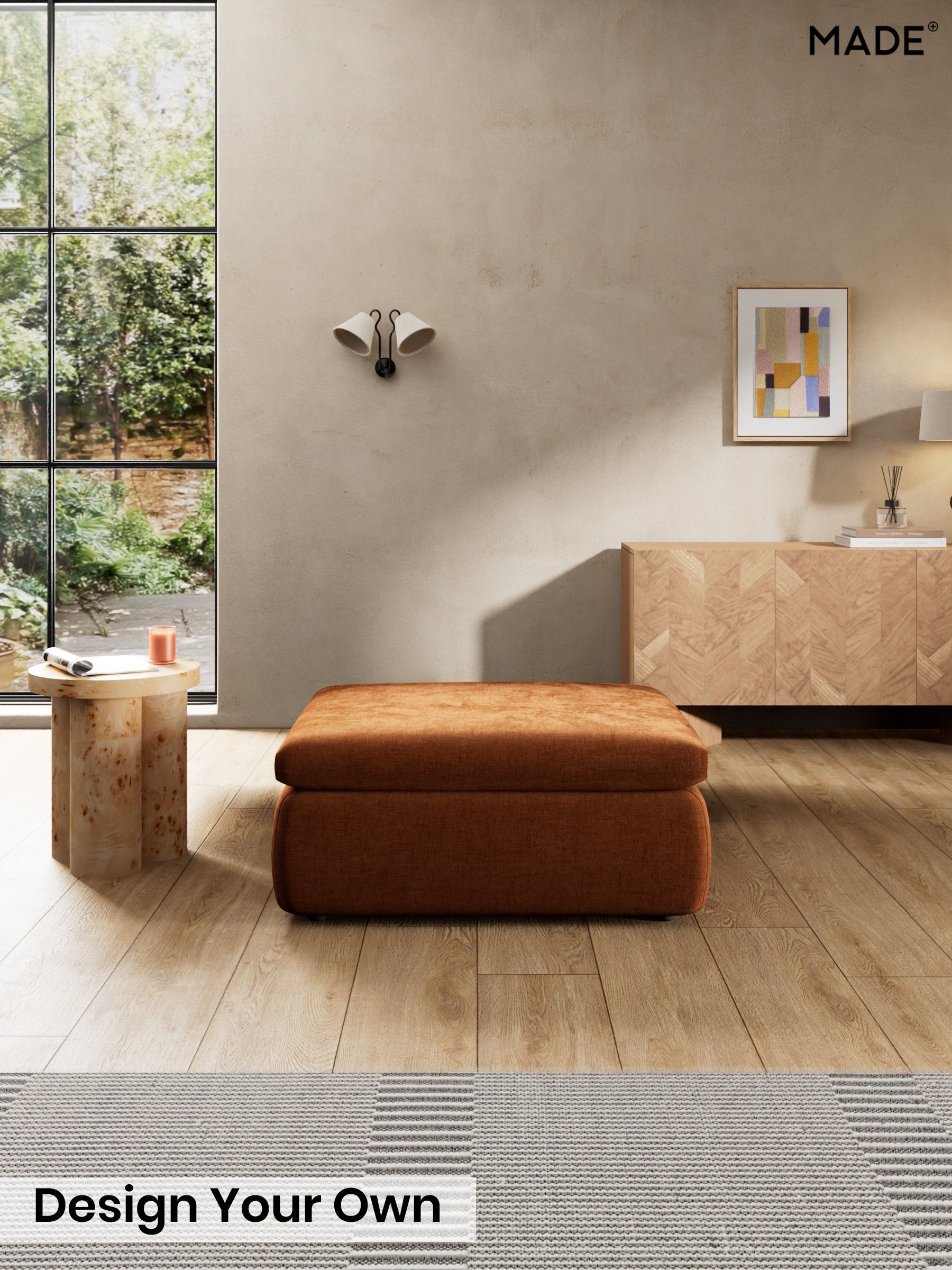Etched Chenille/Rust Orange - Jackson By Made
