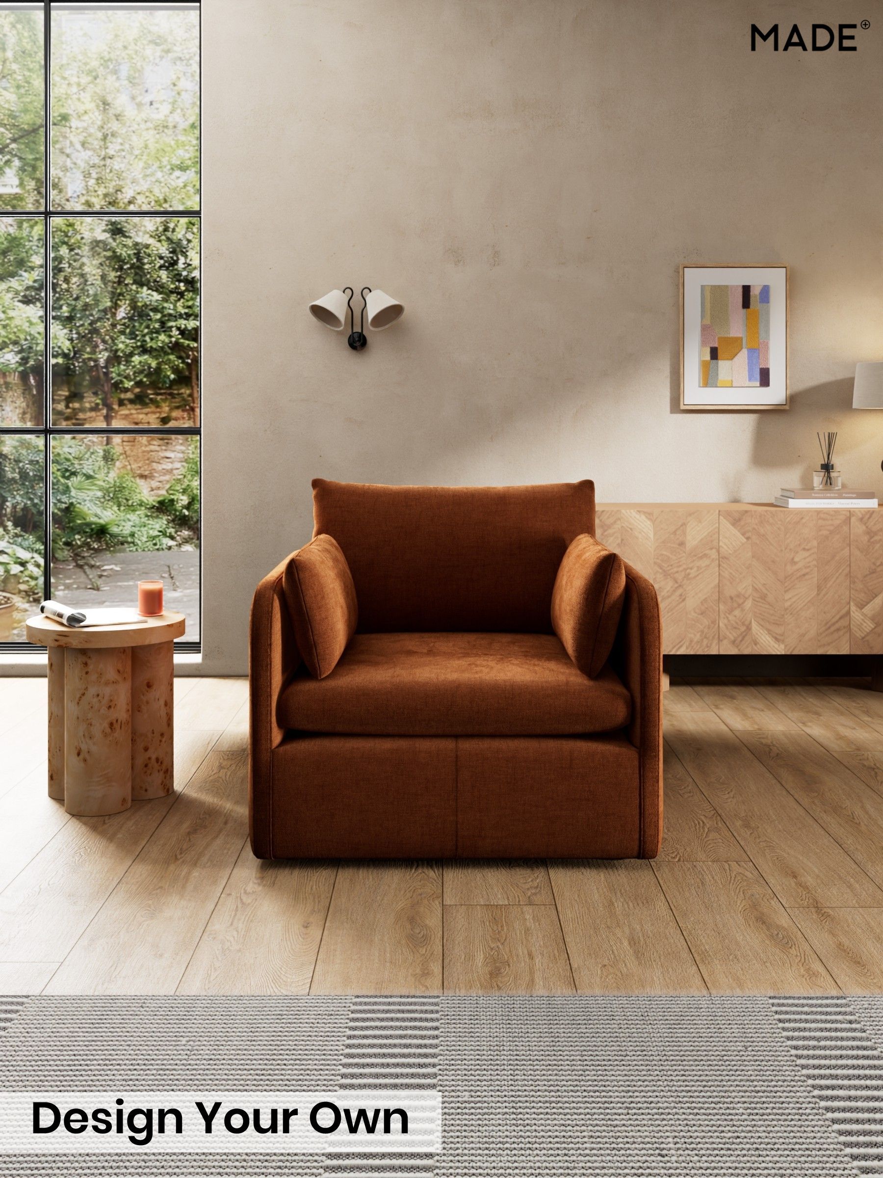 Etched Chenille/Rust Orange - Jackson By Made