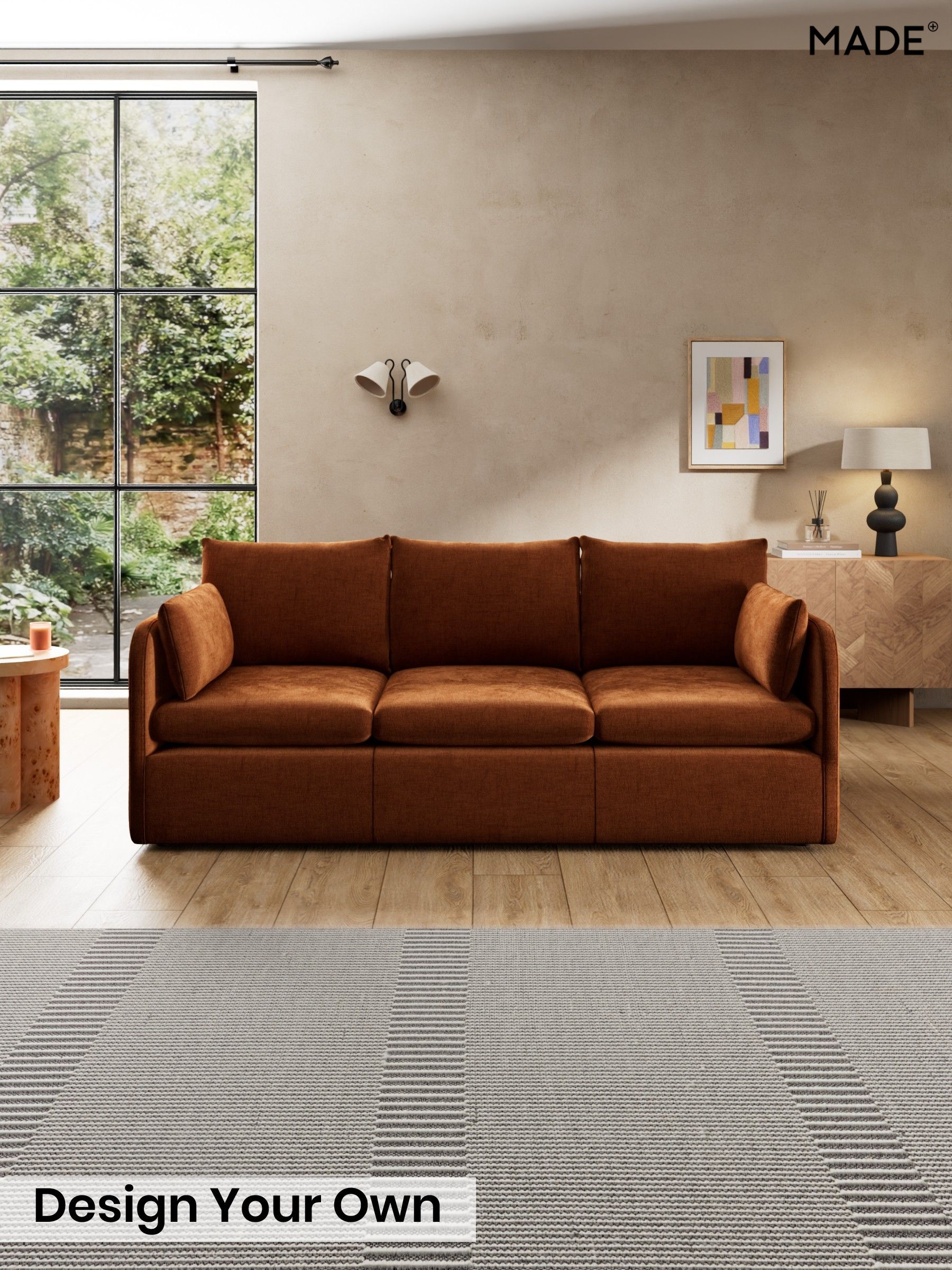 Etched Chenille/Rust Orange - Jackson By Made