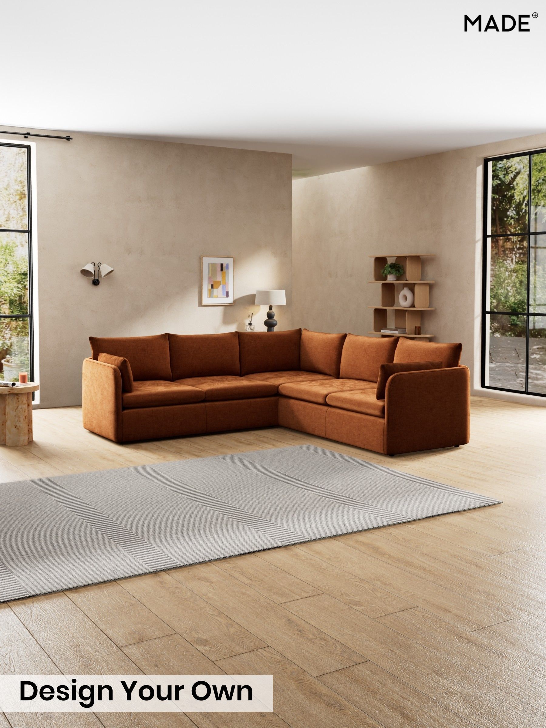 Etched Chenille/Rust Orange - Jackson By Made