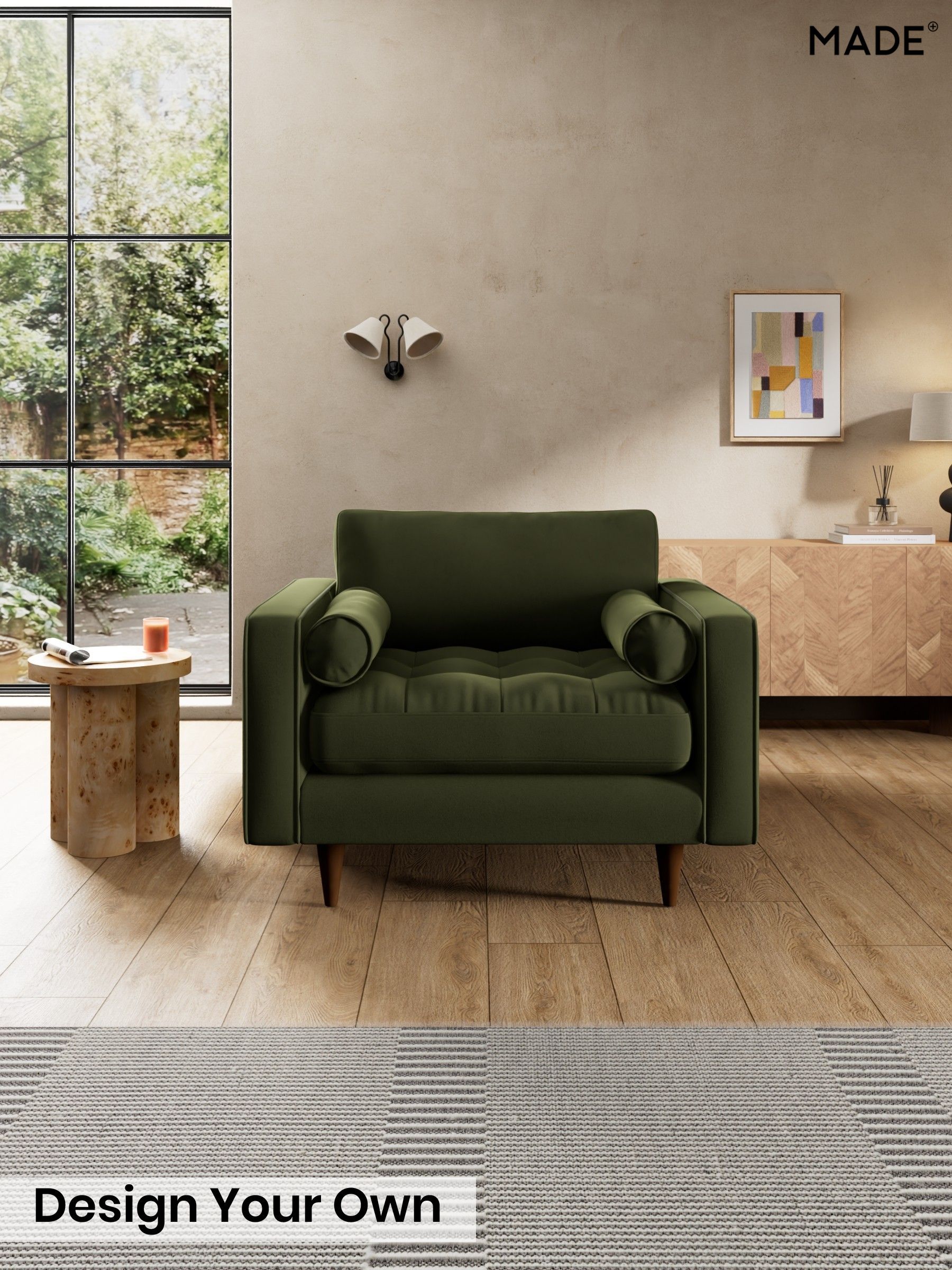 Matt Velvet Easy Clean/Deep Olive Green - Scott By Made