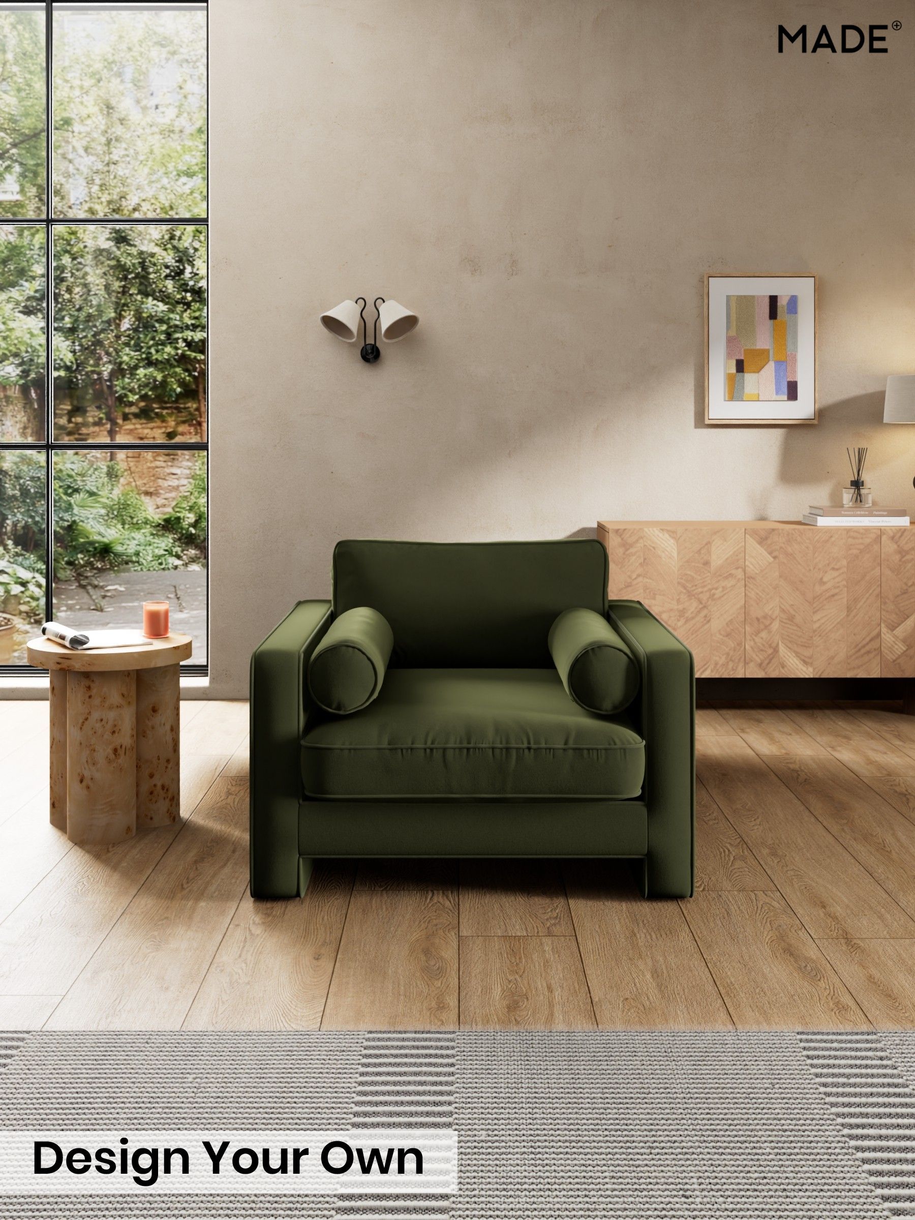 Matt Velvet Easy Clean/Deep Olive Green - Holloway By Made