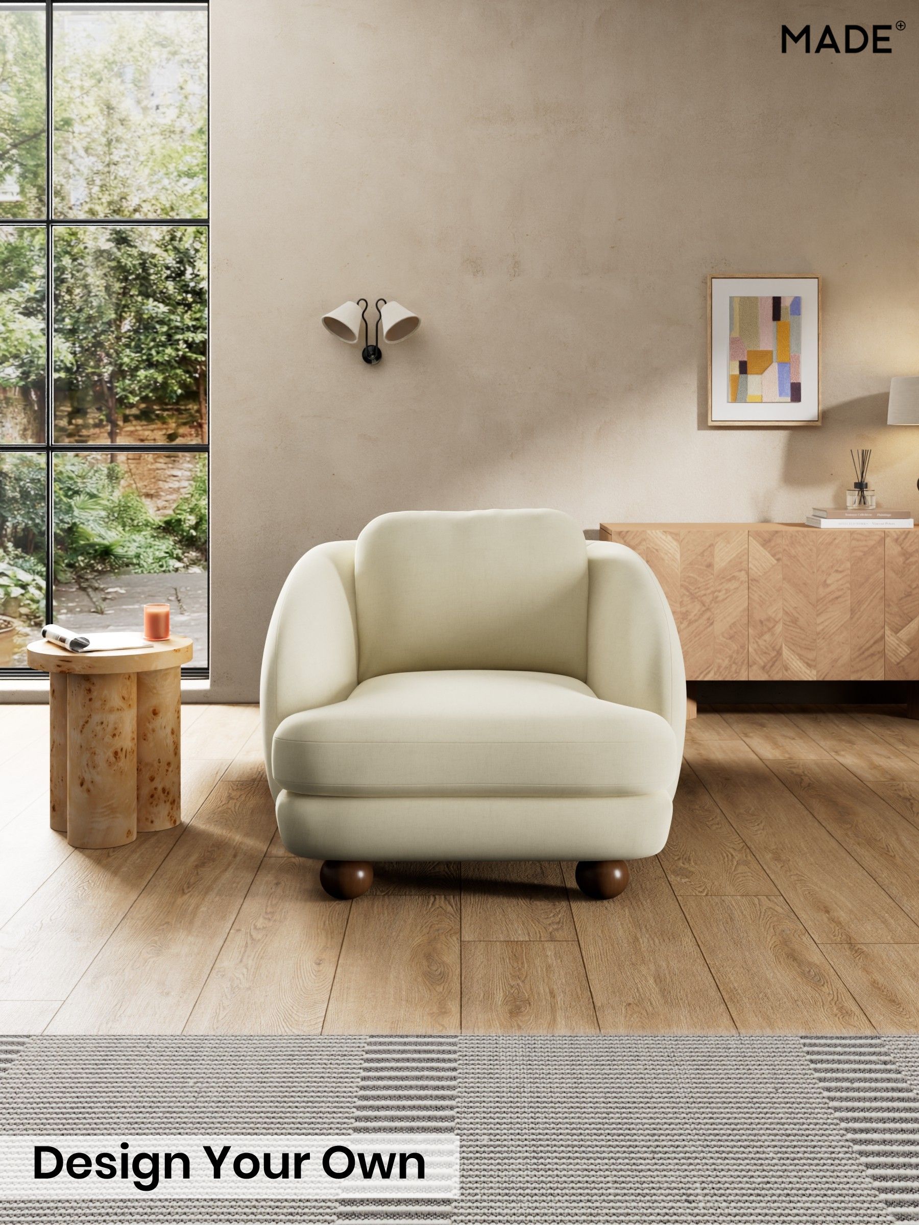 Etched Chenille/Soft Ecru Natural - Madris By Made