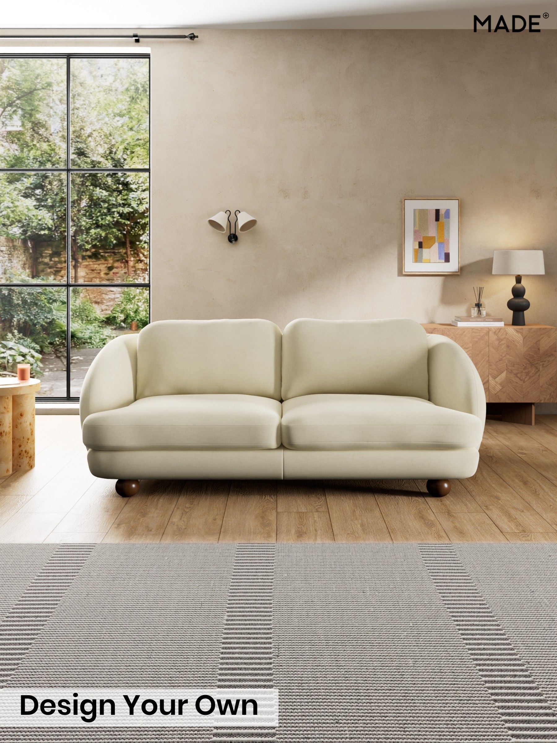 Etched Chenille/Soft Ecru Natural - Madris By Made