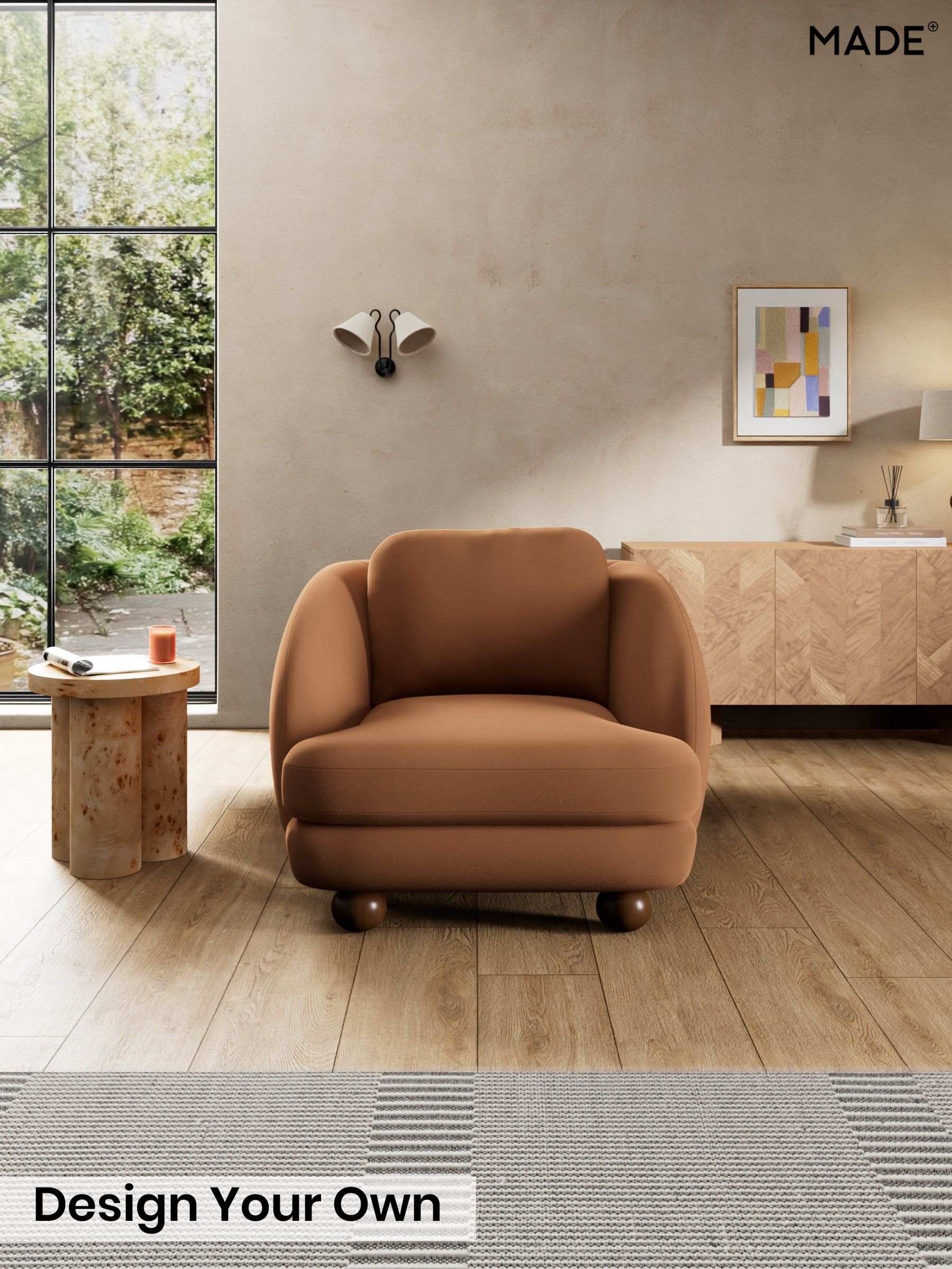 Matt Velvet Easy Clean/Fawn Truffle Natural - Madris By Made