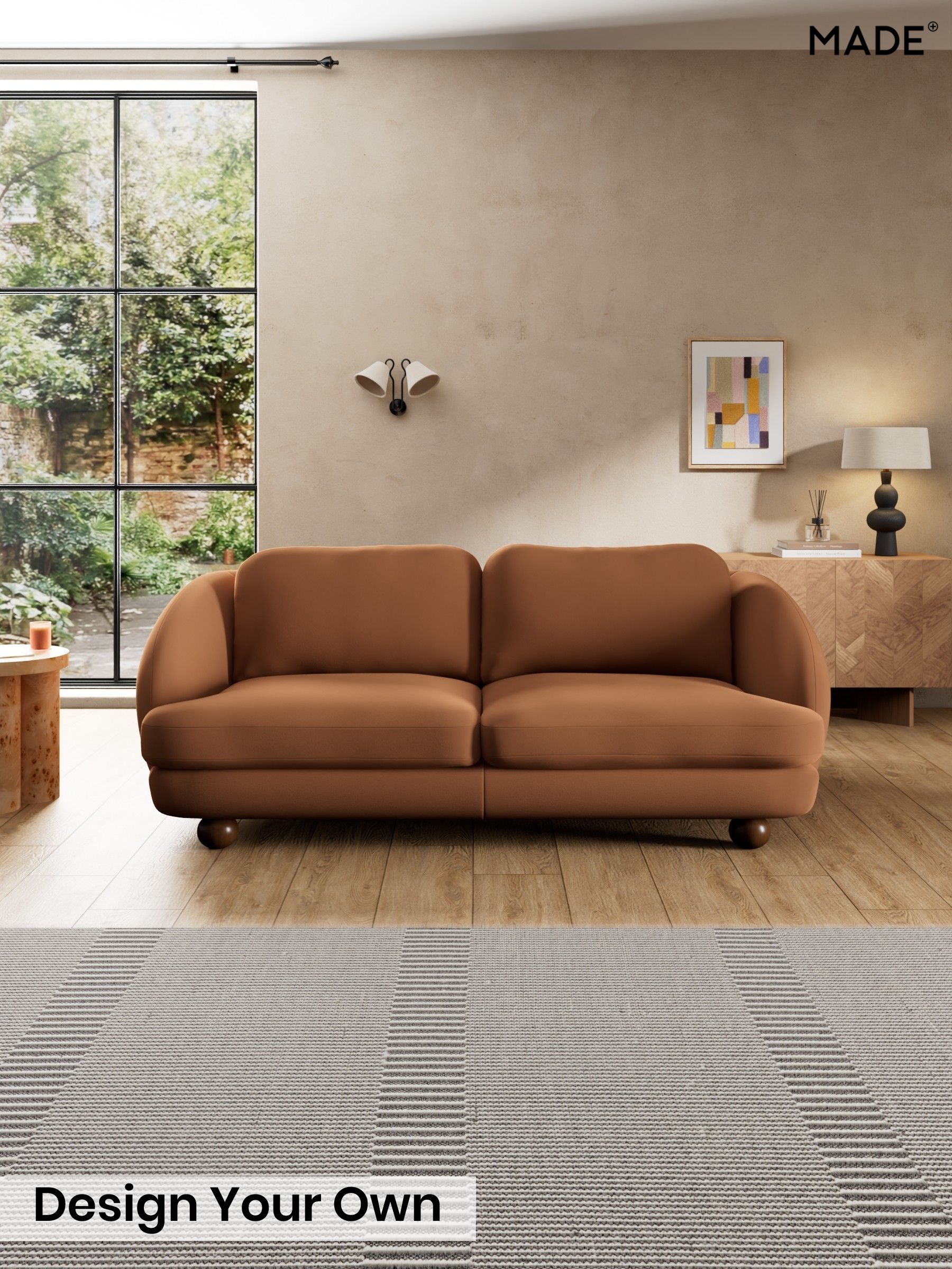 Matt Velvet Easy Clean/Fawn Truffle Natural - Madris By Made